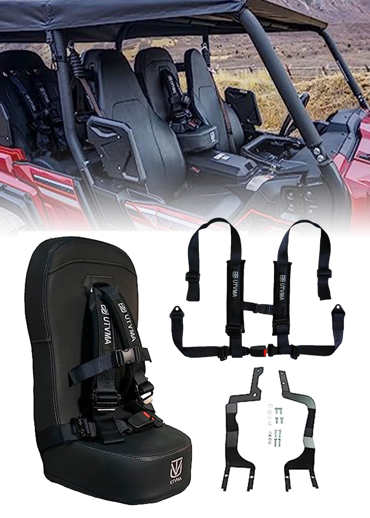 Front Bump Seat compatible with Yamaha Wolverine X2/X4 | Rmax2/Rmax4 | Jump Seat | Center Seat | Added Seating | Middle Seat wit