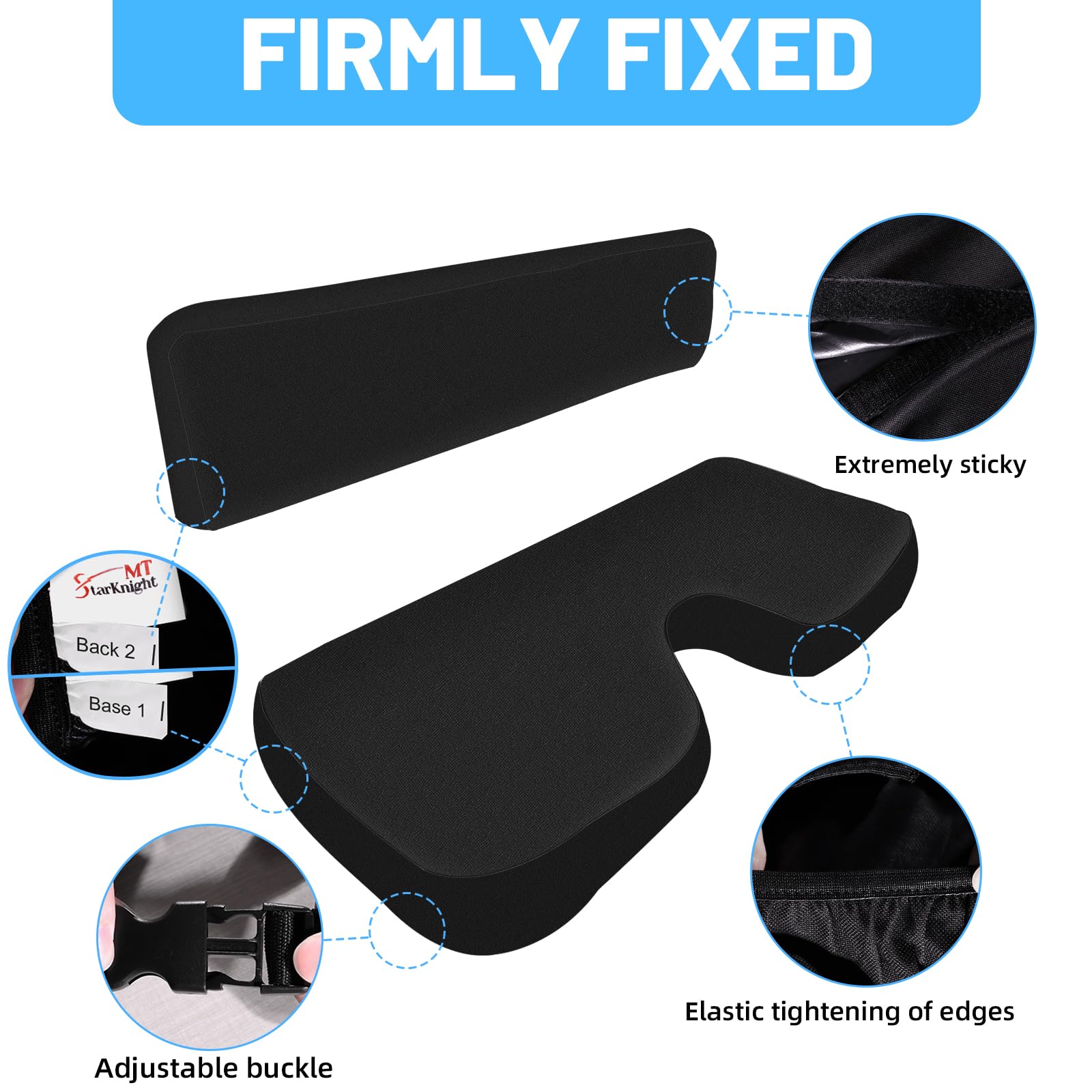 StarknightMT RTV Seat Cover Compatible with Kubota RTV 400 & RTV 500 UTV Seat Covers Waterproof Black Seat Cover