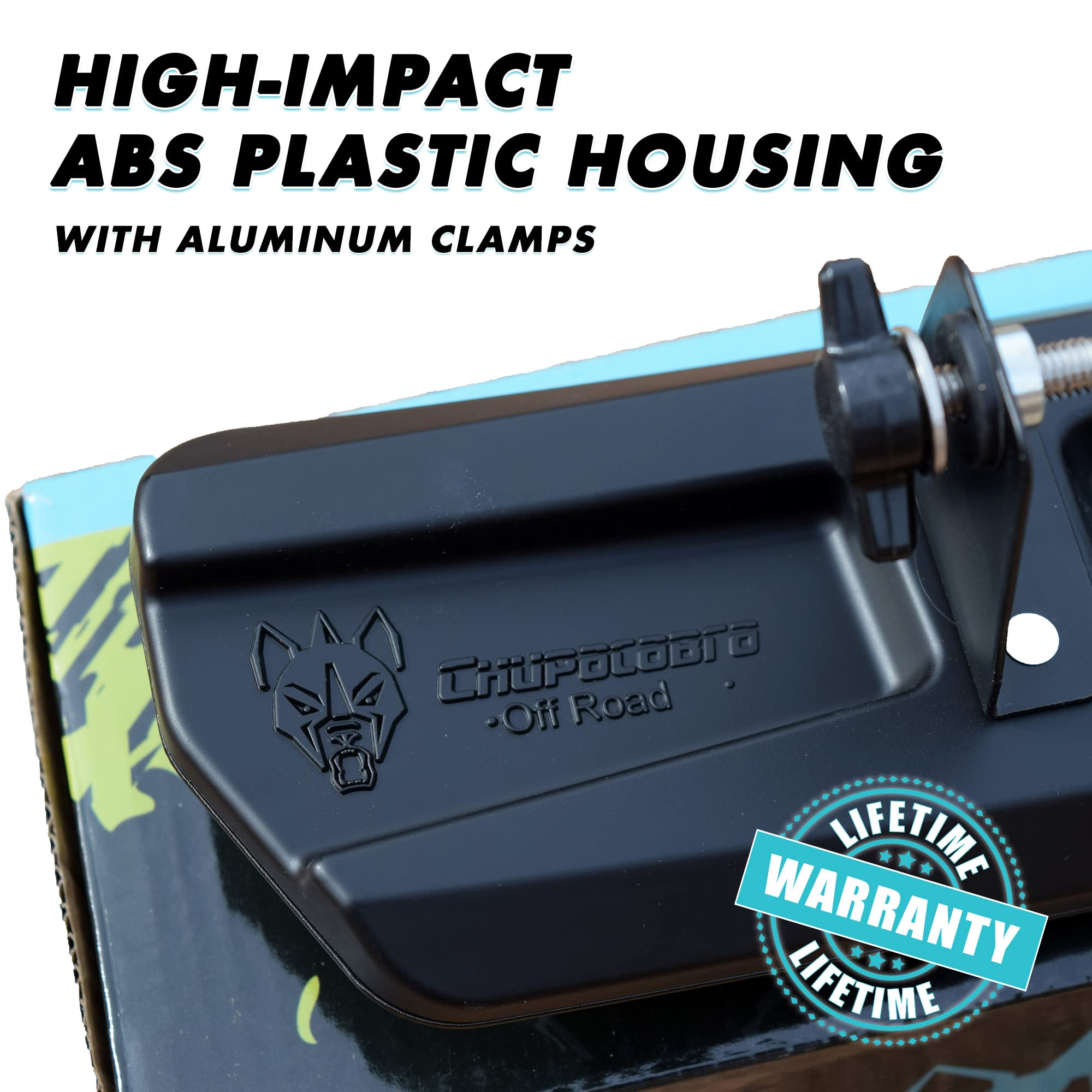 Chupacabra Offroad Deluxe Side By Side Rear View Utv Mirror - 1.75'' Rzr 800 900 1000 Turbo - Tool Free Convex Low Profile Utv R