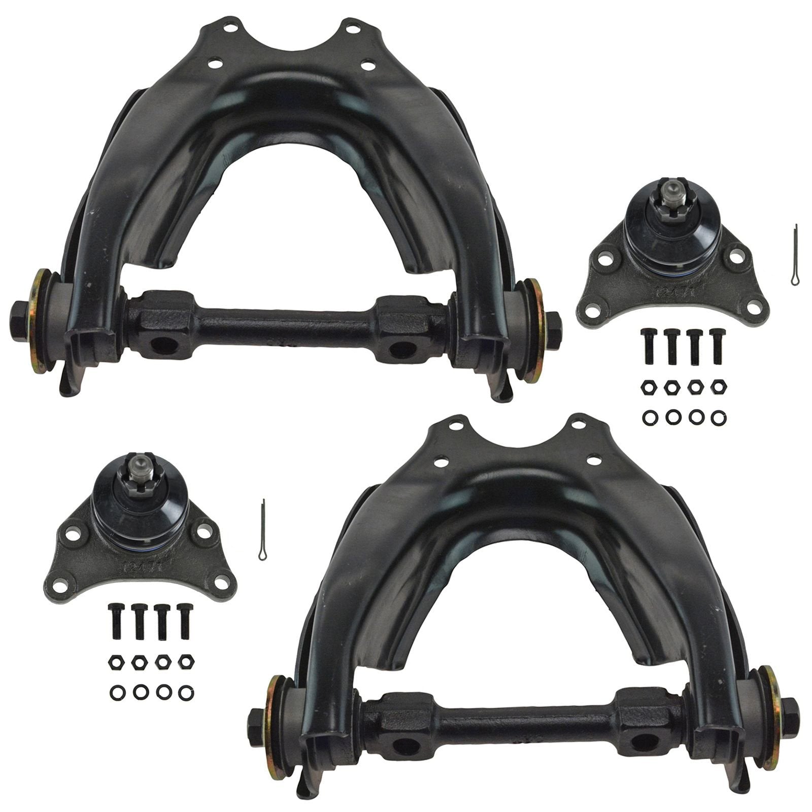 TRQ Front Upper Control Arm with Ball Joint Set Compatible with 1989-1995 Toyota Pickup 1993-1998 T100