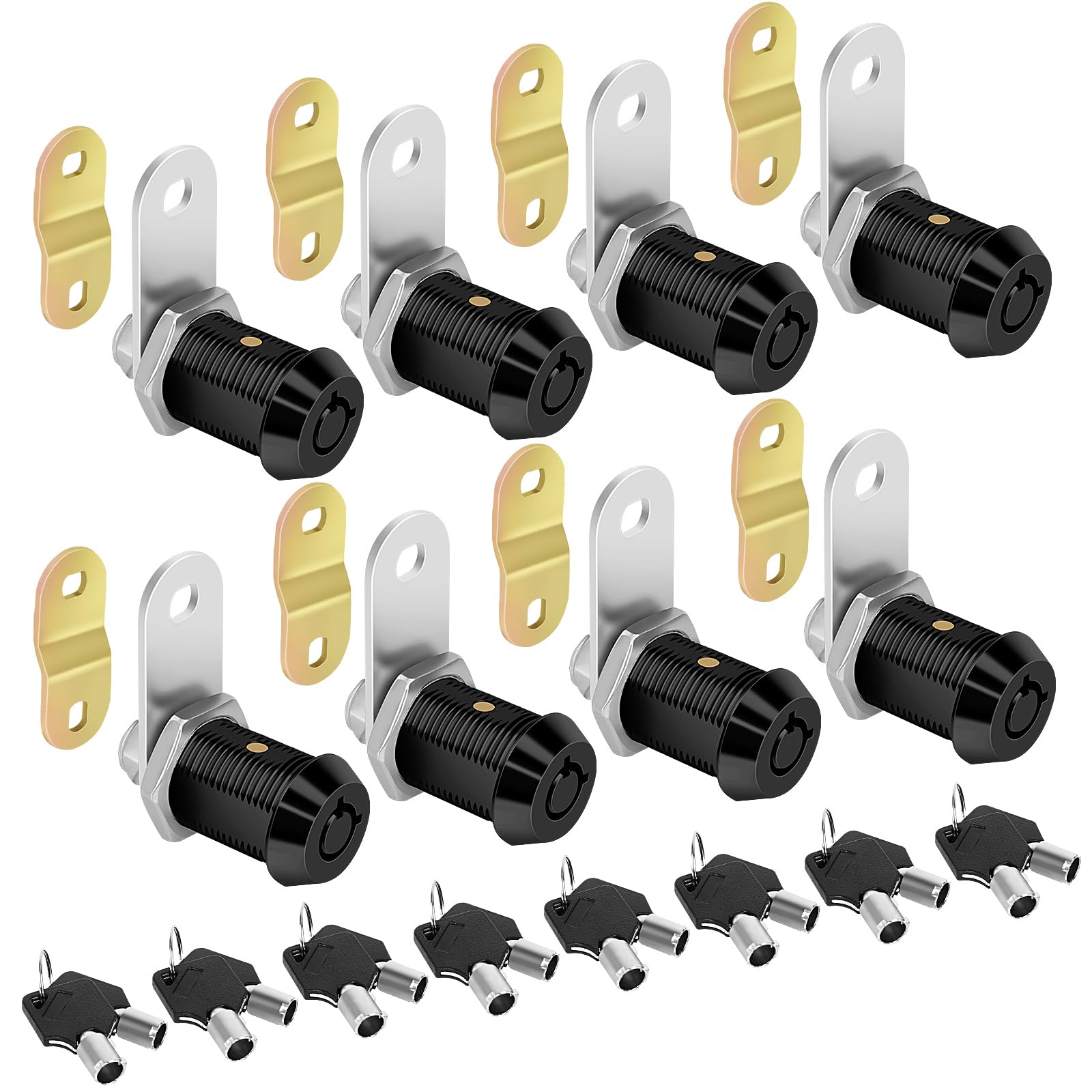 Sartatue RV Storage Door Lock Cams Lock with Key, 8pcs 1 Inch RV Compartment Locks keyed Alike for Toolbox, Camper, Trailer, Ven