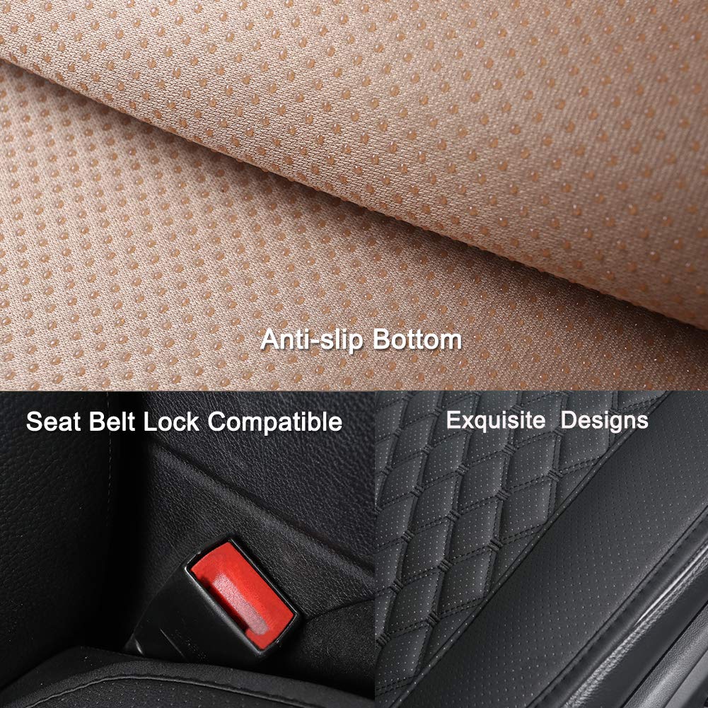 Black Panther 1 Pair Car Seat Covers, Luxury Car Protectors, Universal Anti-Slip Driver Seat Cover With Backrest,Diamond Pattern