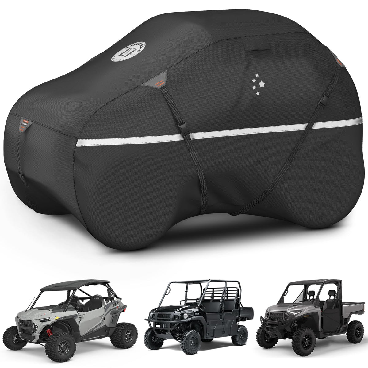 LIBZAKI UTV Cover,420D Waterproof UTV Covers 2-3 Seater/4-6 Seater Heavy Duty for Polaris Ranger RZR Yamaha Rhino Can-Am Command