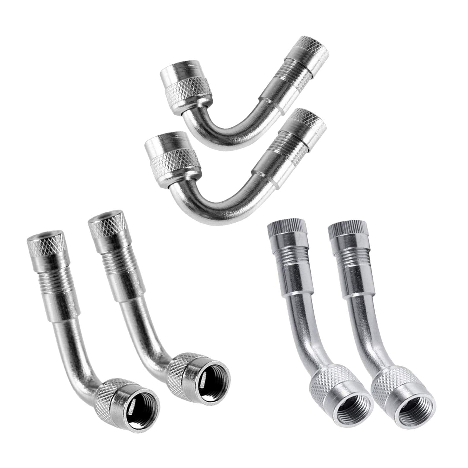 Yienakfun 6 Pcs 45 Degree 90 Degree 135 Degree Metal Valve Stem Extenders, Universal Valve Stem Extensions Compatible For Dual W