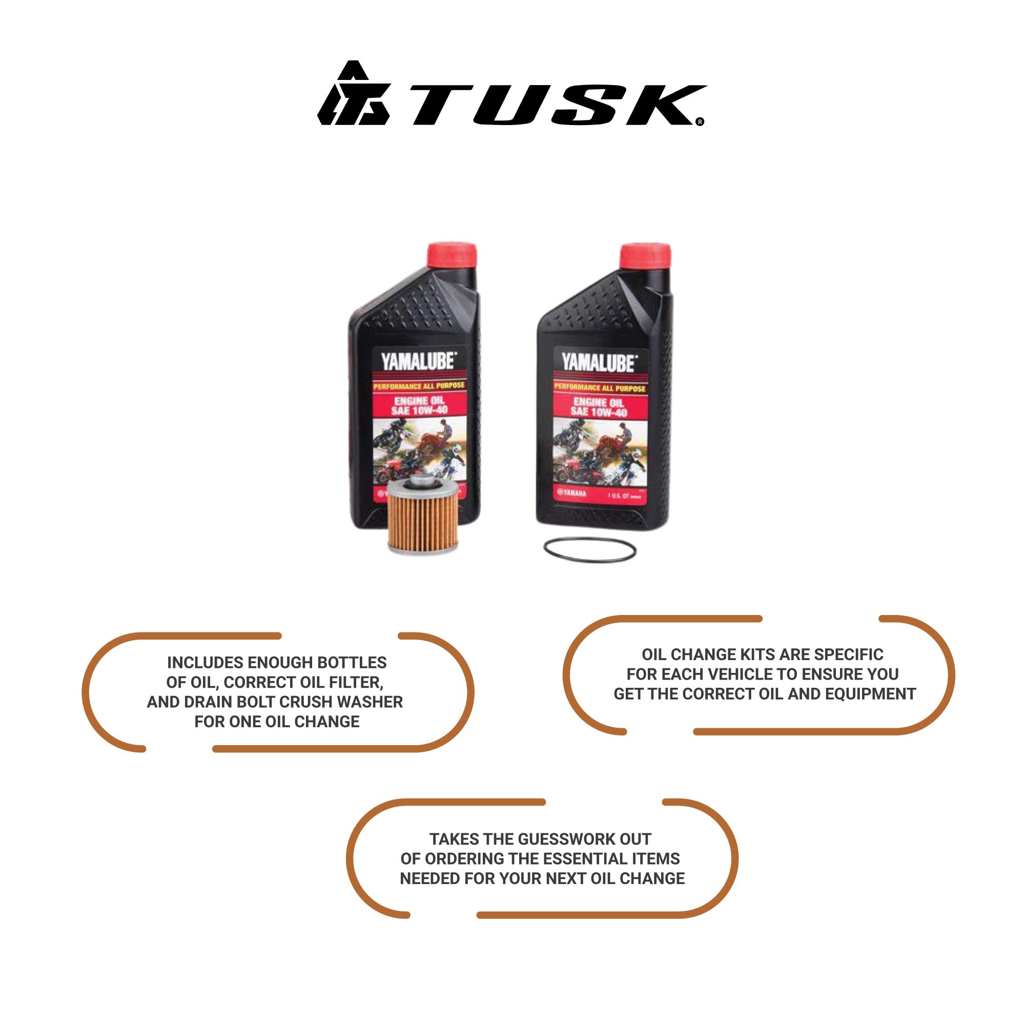 Tusk 4-Stroke Oil Change Kit For Yamalube All Purpose 10W-40 For Yamaha Yz250F 2003-2018
