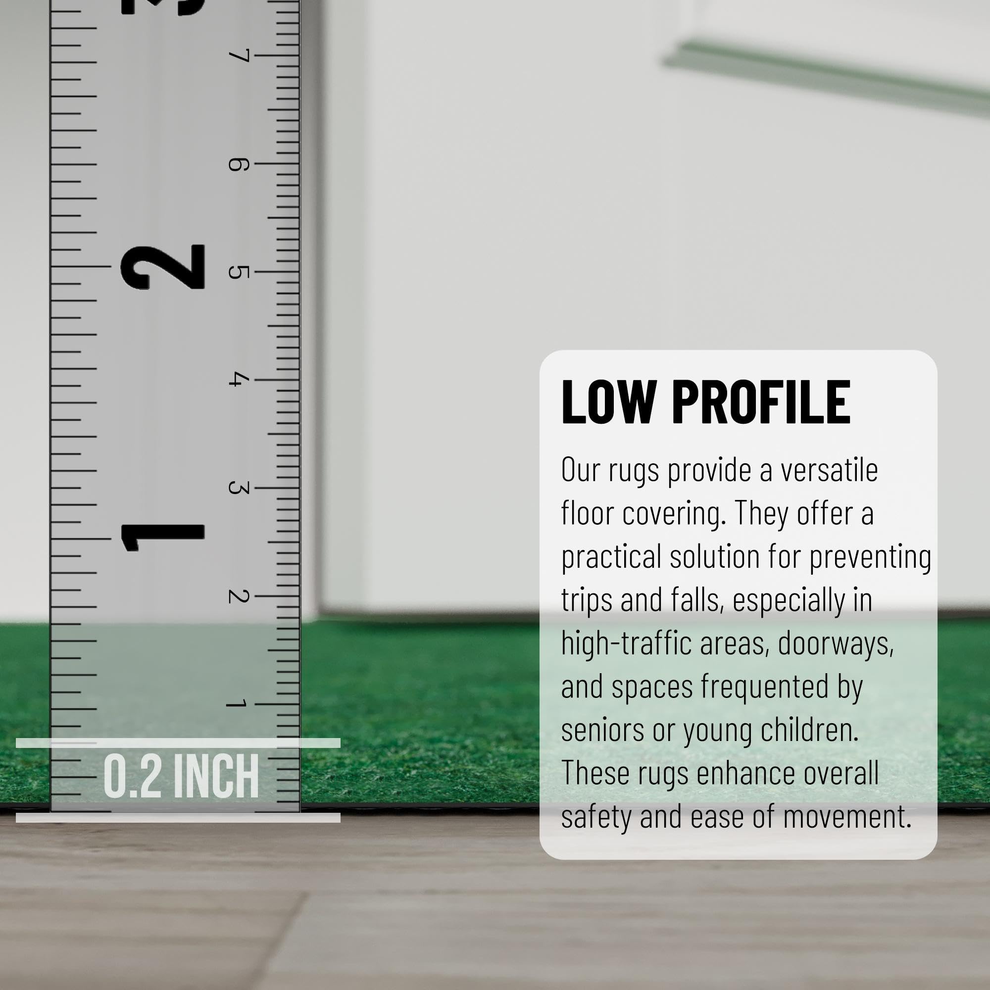 Ottomanson Solid Design Non-Slip Rubberback 3X13 Indoor/Outdoor Runner Rug For Hallway, Kitchen, Living Room, Garage, Patio, 2'7