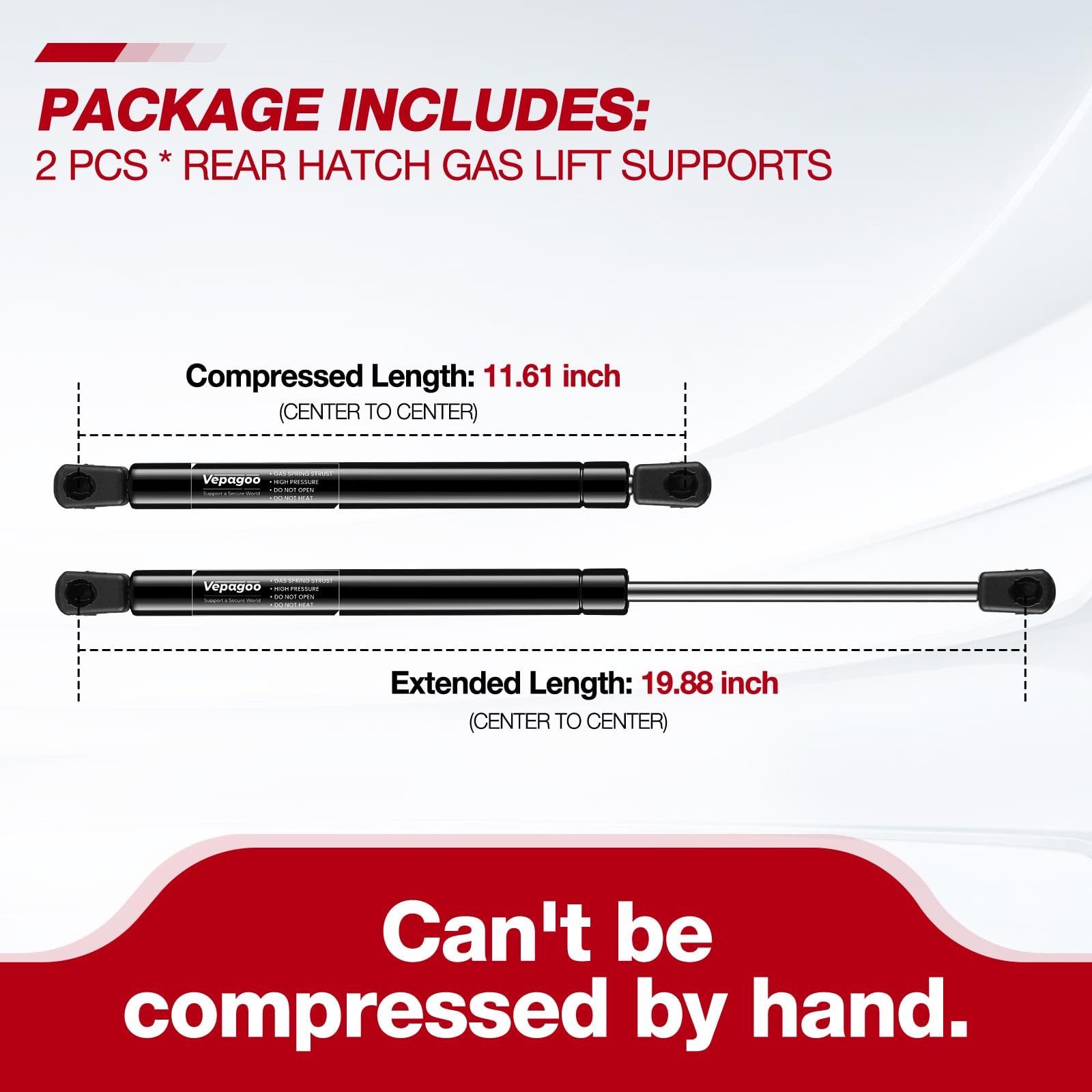 Vepagoo 4194 Rear Trunk Gas Shocks Compatible With 2003-2008 Nissan 350Z Liftgate Lift Supports Struts With Added Pressure For L