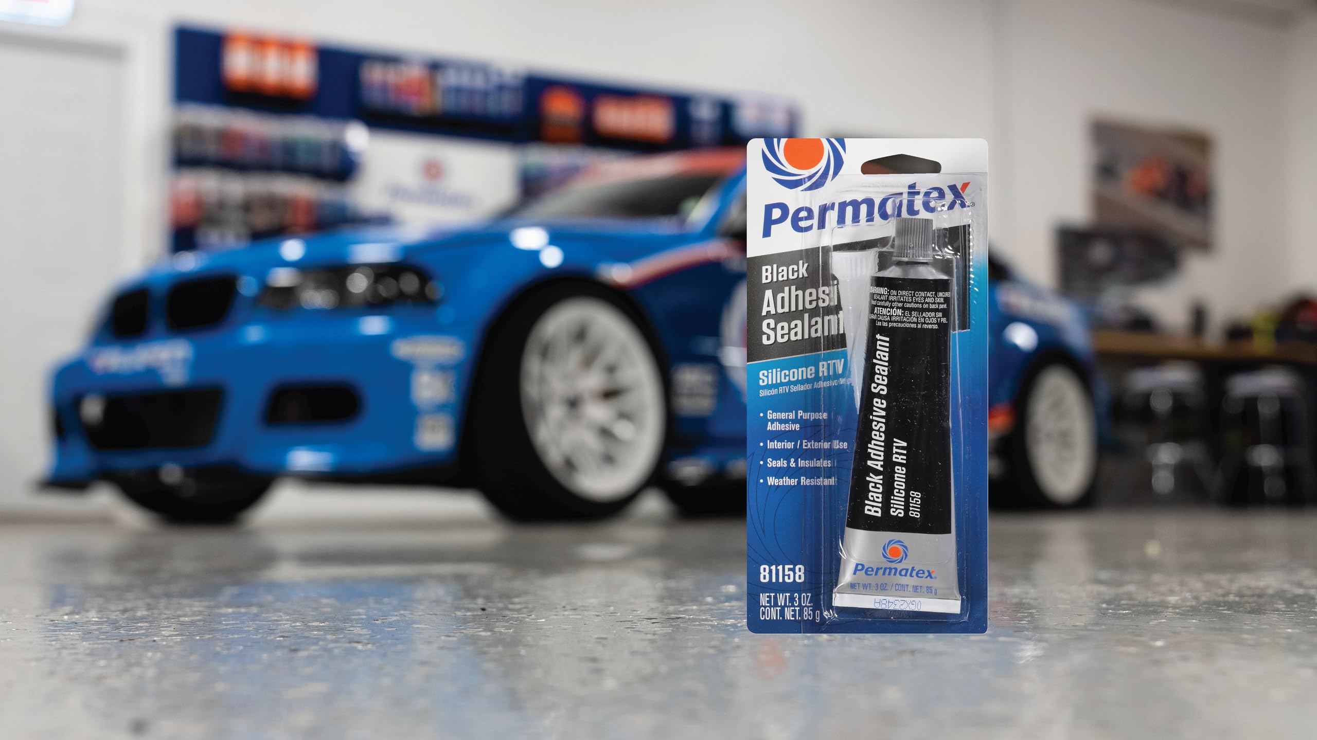 Permatex 81158 3 Oz Black Silicone Adhesive Sealant