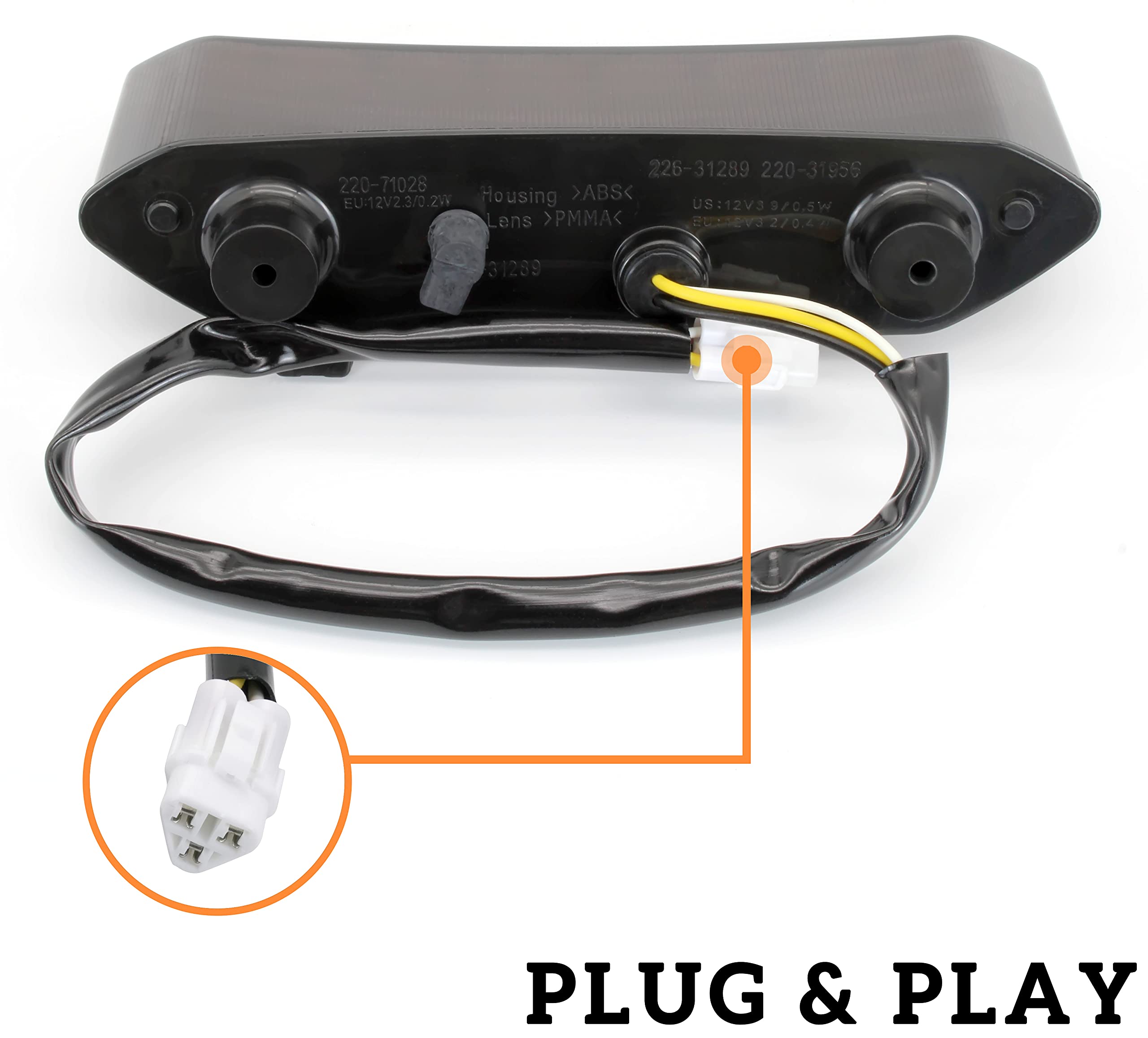 SAUTVS LED Smoked Black Tail Light Brake Light Taillight for Yamaha Raptor 700R 700 2006-2018 /YFZ450R YFZ450X YFZ 450R 450X 450