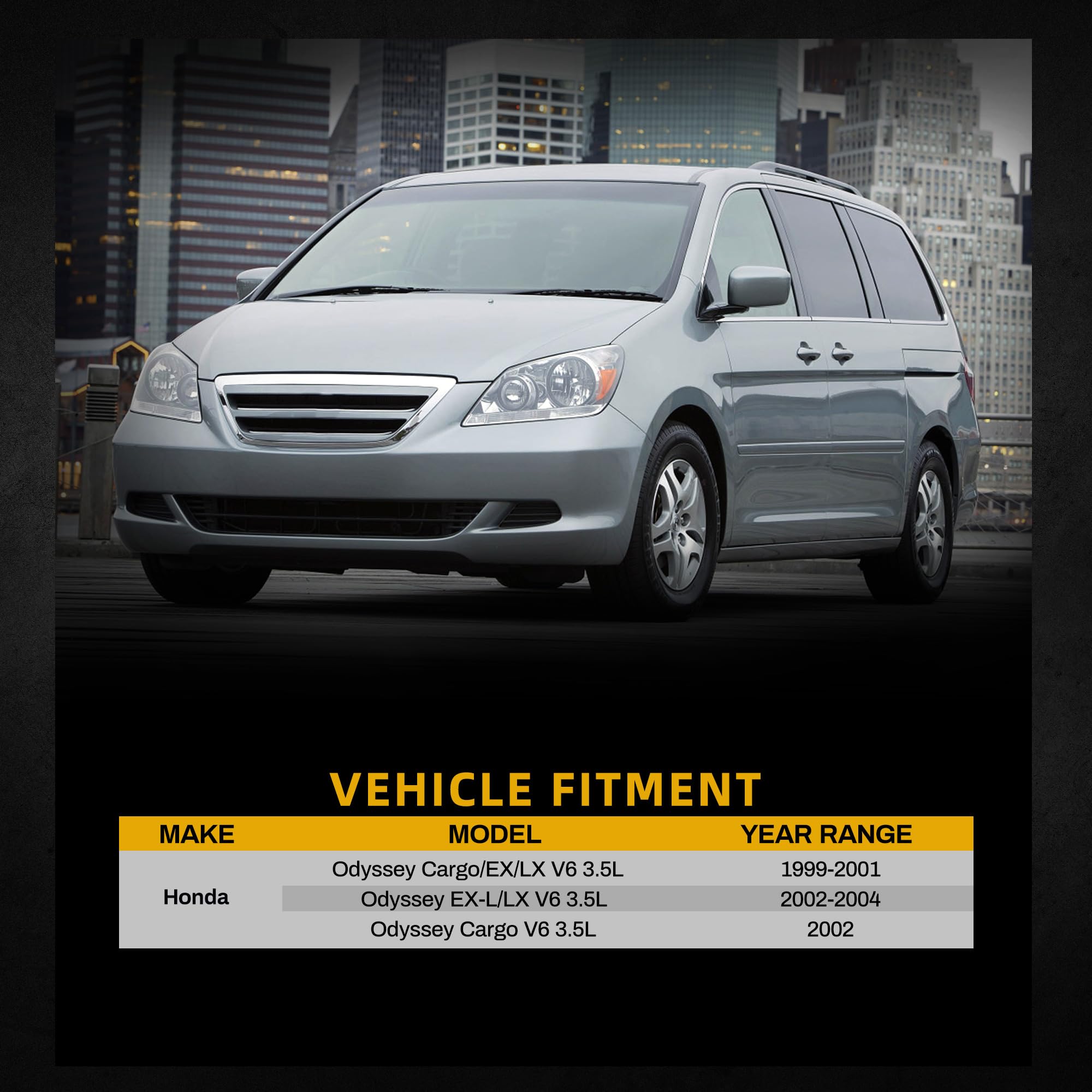 Dwvo Radiator Complete Radiator Compatible With 1999 2000 2001 2002 2003 2004 Odyssey Aluminum Radiator, Eng J35A1/J35A4, 19010P