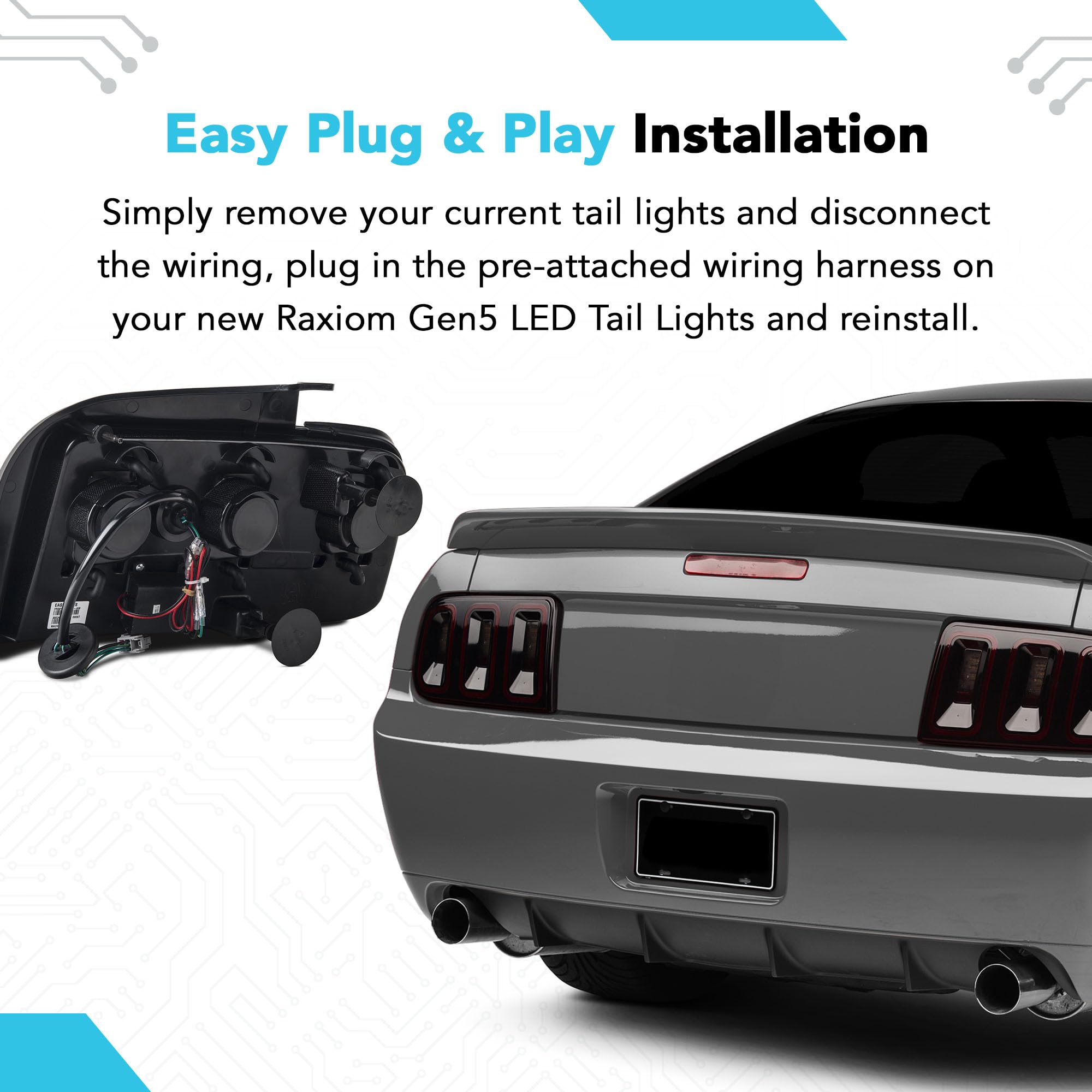 Raxiom Gen5 Led Tail Light Assembly | Rear Tail Lights With Built-In Sequential Turn Signal Brake Lights | Plug & Play Installat