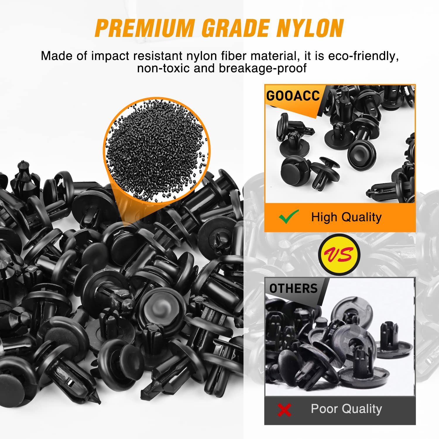 Gooacc Bumper&Splash Shield Retainer Metal Insert Clips Assortment Kit For Acura Honda 91503-Sz3-003 91503-Sz5-003 91506-S9A-003