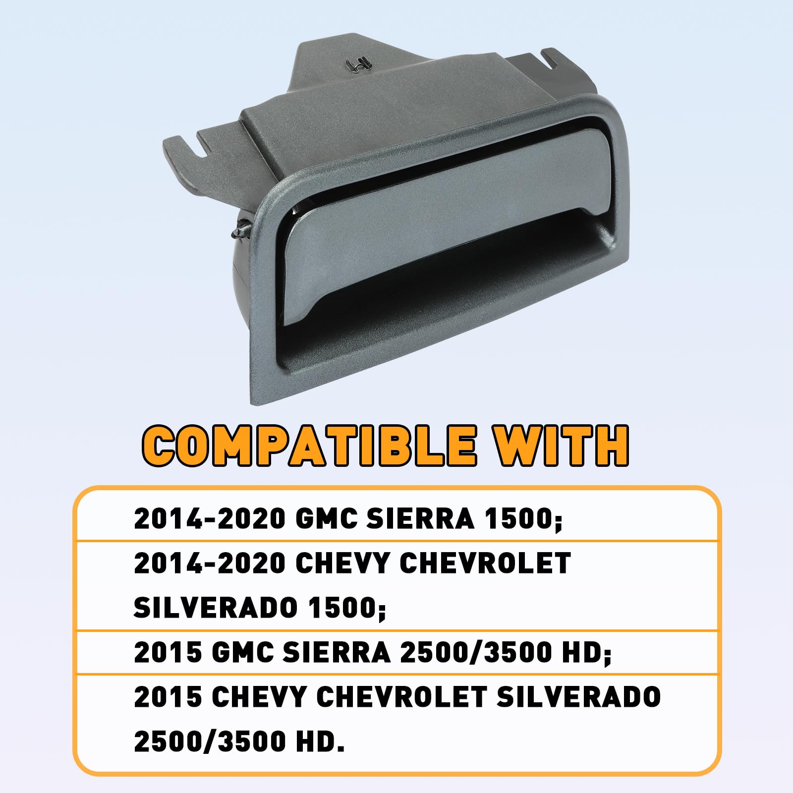 Ecotric Black Center Console Latch Compatible With 2014-2020 Chevrolet Silverado & Gmc Sierra 1500 2500Hd 3500Hd Replace For Par