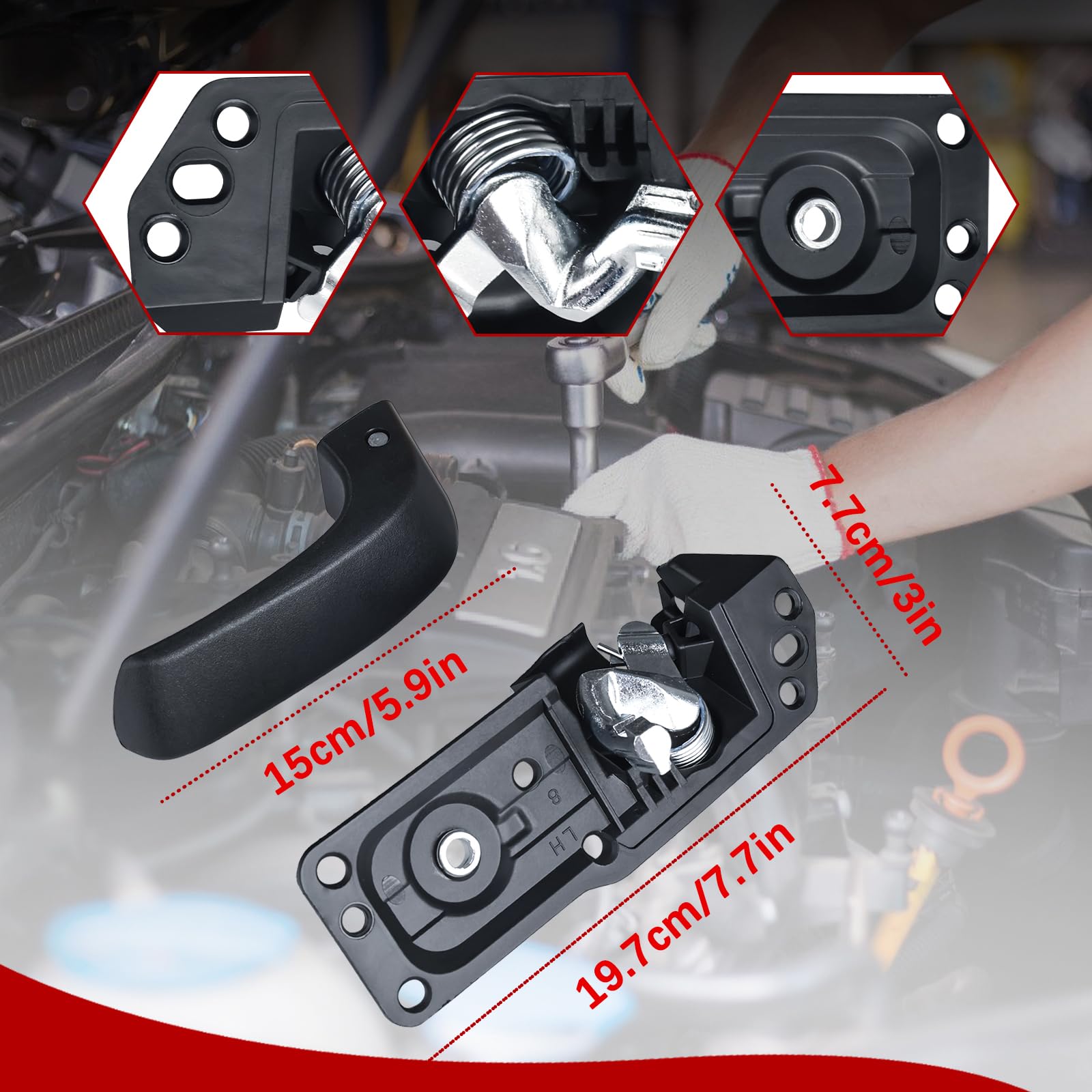 Faersi Interior Door Handle Kit Front Left Driver Side For 2007-2014 Chevy Silverado Avalanche Suburban Tahoe Cadillac Escalade Gmc Sierra Yukon #20833606