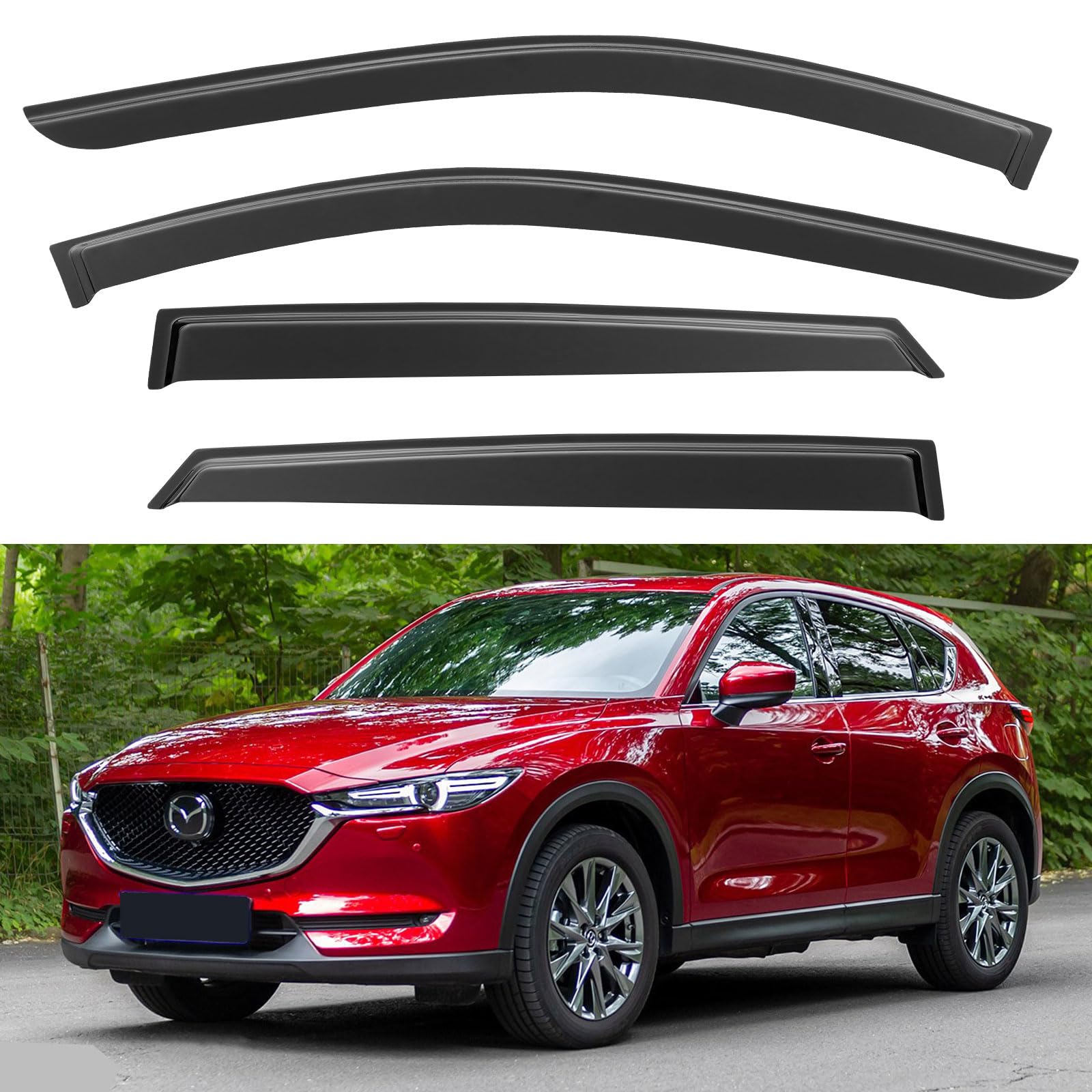 Window Visors Rain Guards Shield for 2017-2025 Mazda CX5, Out-Channel Window Vent Wind Deflectors Visors Shades for 17-25 CX-5