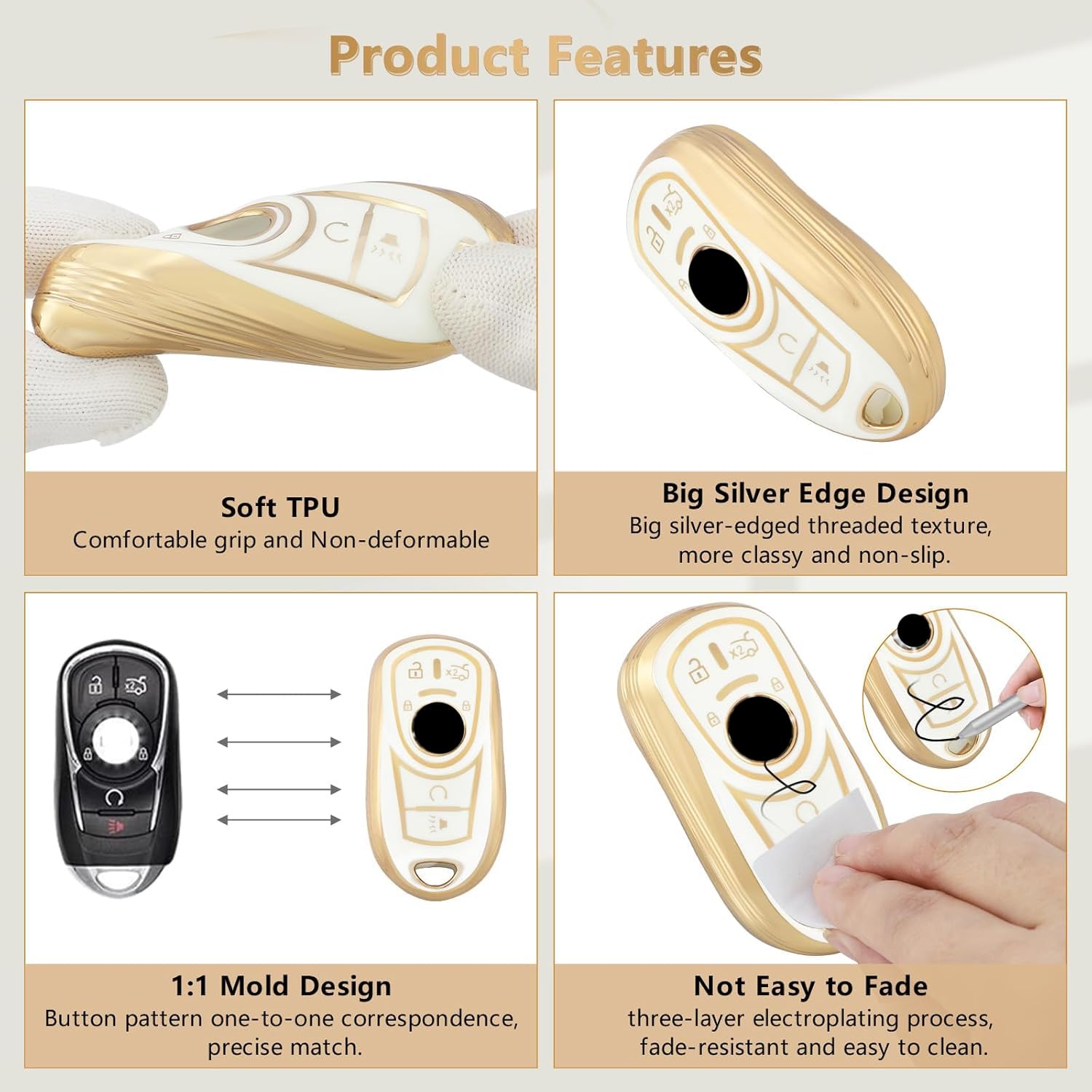 Pifoog Key Fob Cover For Buick Encore Gx Enclave Regal Tourx Envision Lacrosse 6 Button Car Keys Covers Case Shell Accessories G