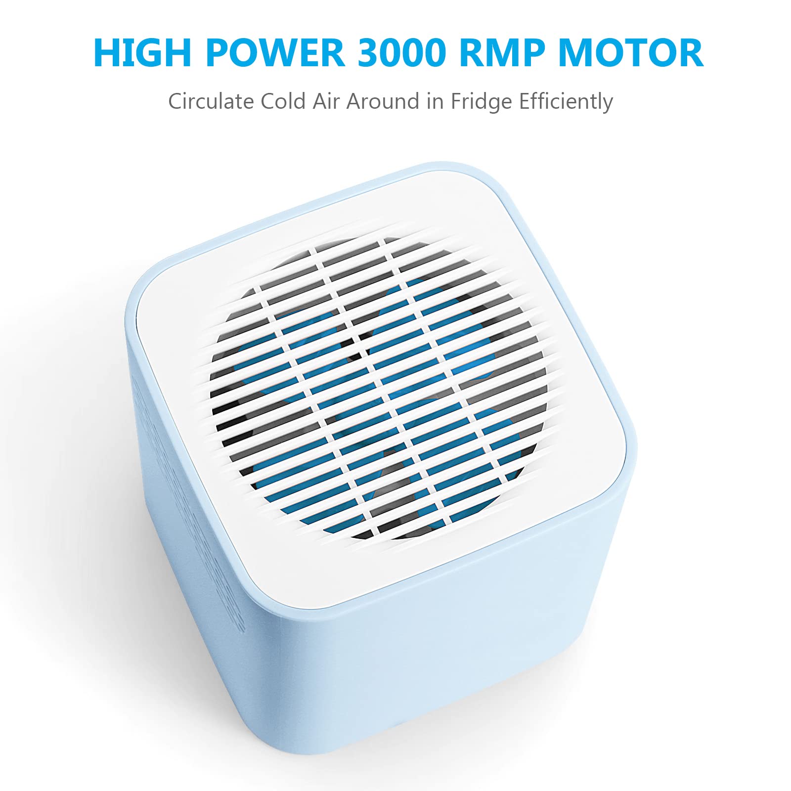 XMK RV Fridge Fan, 3,000 RPM Motor RV Refrigerator Fan with Easy On and Off Switch, Multiple Side Vents Circulate Air Inside Eff