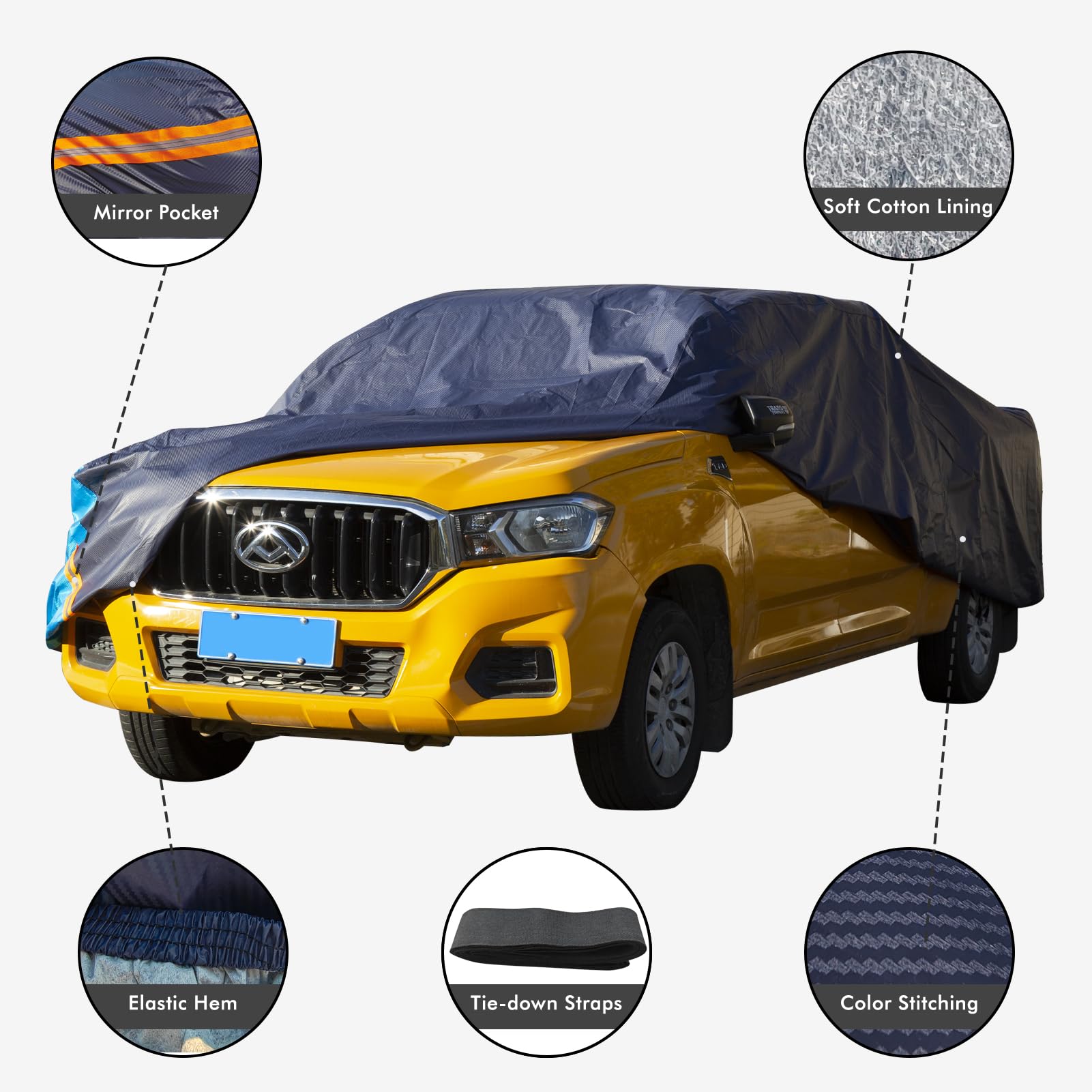 Truck Cover Waterproof All Weather For Automobiles, 6 Layers Outdoor Full Exterior Cover Rain Sun Uv Snowproof Protection (Lengt