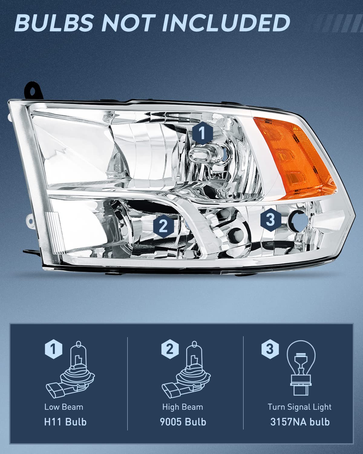 Nilight Headlight And Taillight Assembly Combo Compatible With 2009 2010 2011 2012 2013 2014 2015 2016 2017 2018 Dodge Ram For Q