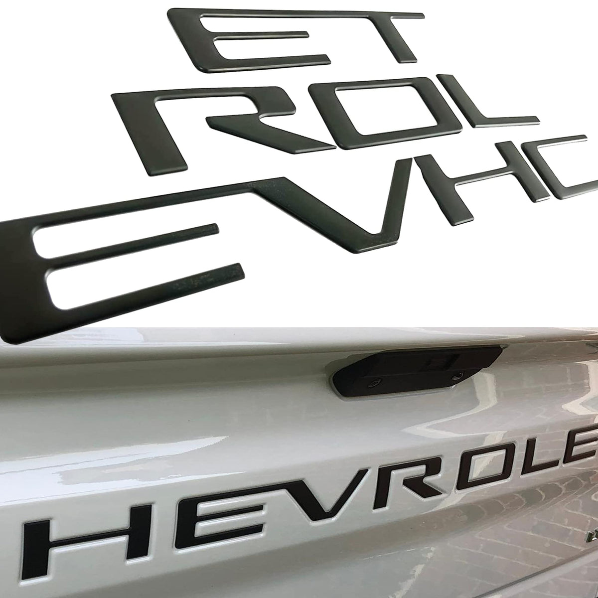 Tailgate Insert Letters Compatible With 2019 2020 2021 2022 2023 2024 Chevy Silverado 3D Emblems Badge With Strong 3-M Adhesive 