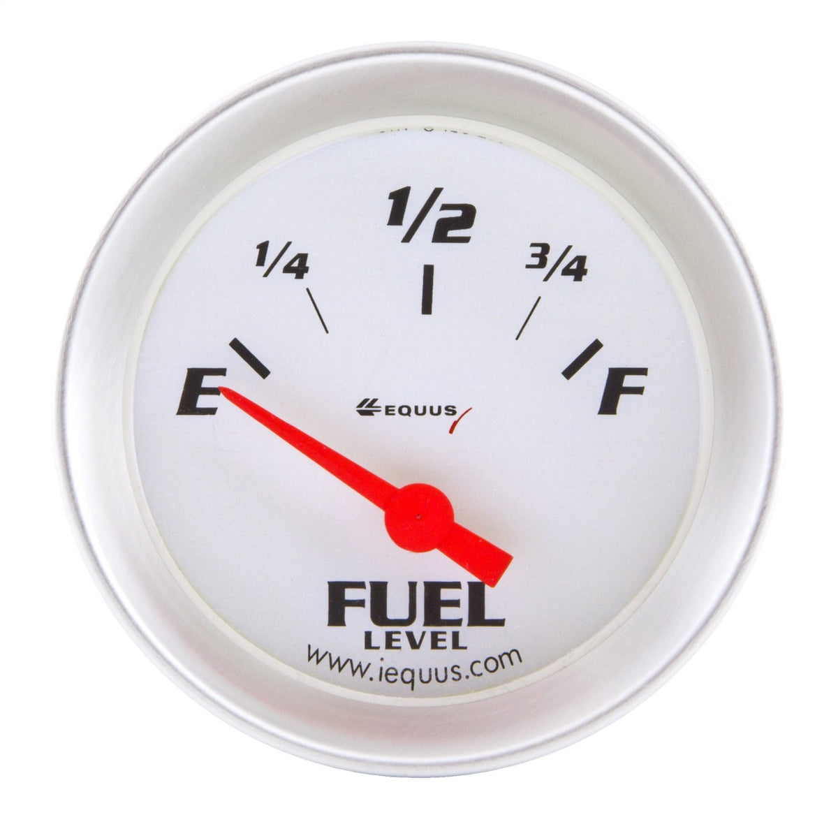 Equus 8362 2&quot; Fuel Level Gauge, White with Aluminum Bezel