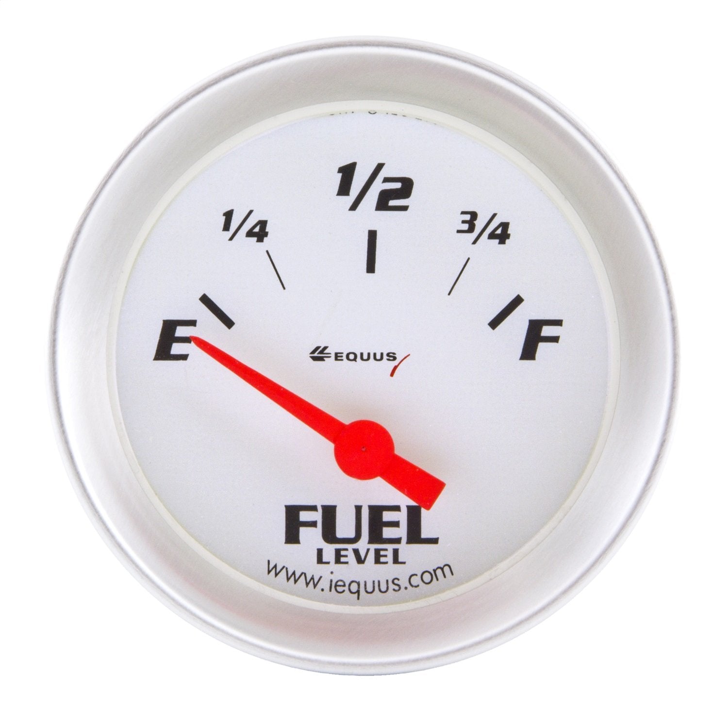 Equus 8362 2'' Fuel Level Gauge, White With Aluminum Bezel