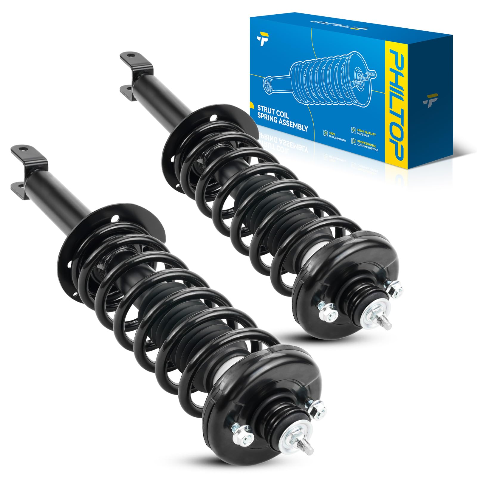 Philtop Rear Complete Struts Shock Absorber For Accord 2008-2012 2.4L, 3.5L, Quick Suspension 172563 * 2, Struts With Coil Sprin