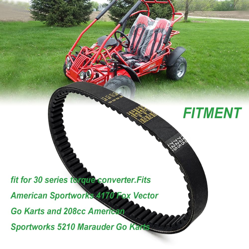 Qymoto Go Kart Drive Belt 725, Hammerhead 80T, Mudhead 208R Belt, 14704 Belt For Trailmaster Mid Karts Mb200, 30 Series Torque Converter Belts, Comet Go Kart Belt Asw 14704