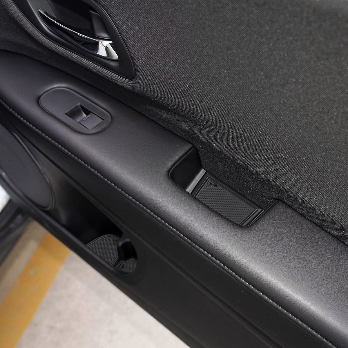 Auovo Anti Dust Cup Holder Insert Liners For Honda Hrv Accessories 2016 2017 2018 Door Pocket Center Console Interior Mats (Black Trim)