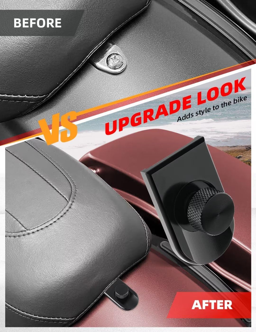 Amazicha Black Aluminium Seat Bolt Tab Screw Mount Knob Cover Compatible With Harley Davidson 1996-2024