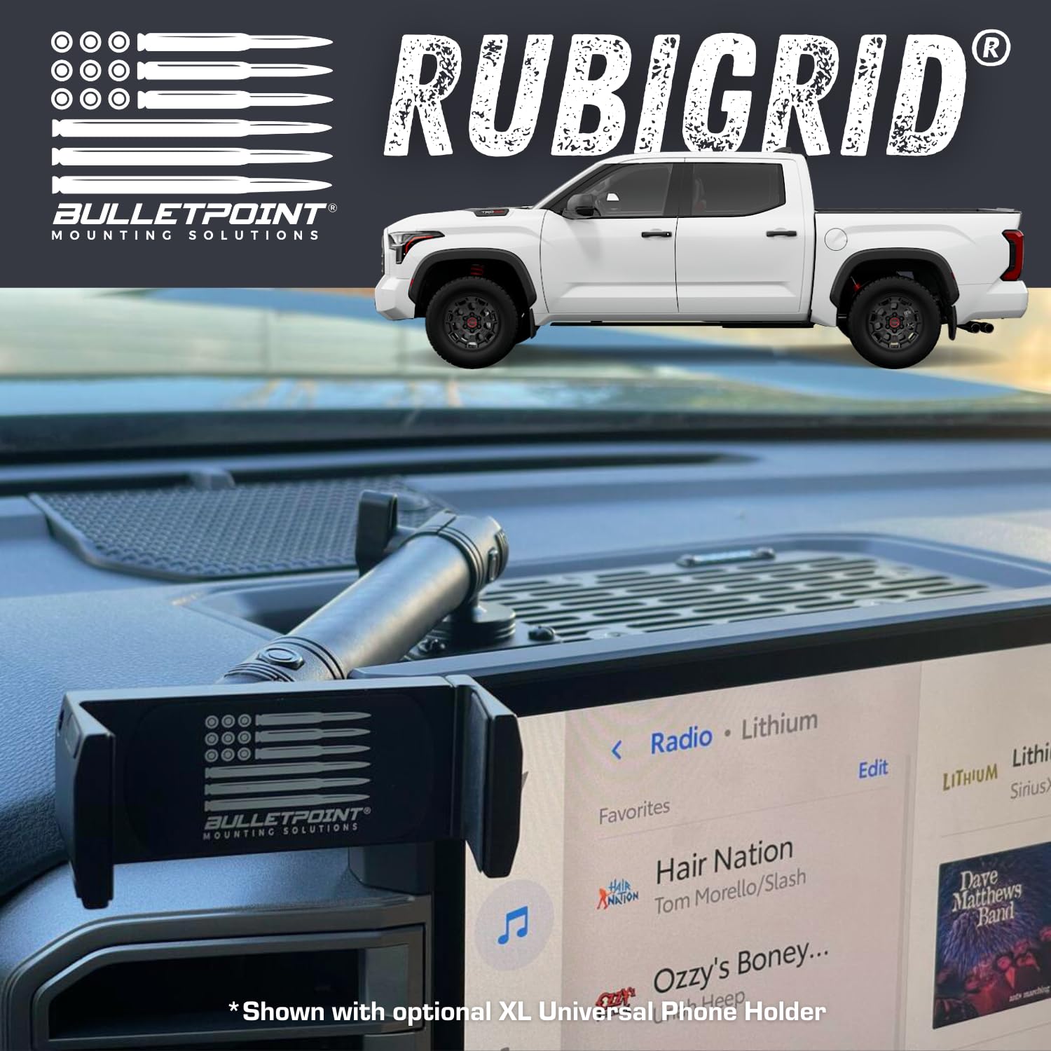 Bulletpoint RubiGrid Metal Dash Mount Phone Holder Compatible with 2022+ Toyota Tundra & 2023+ Toyota Sequoia