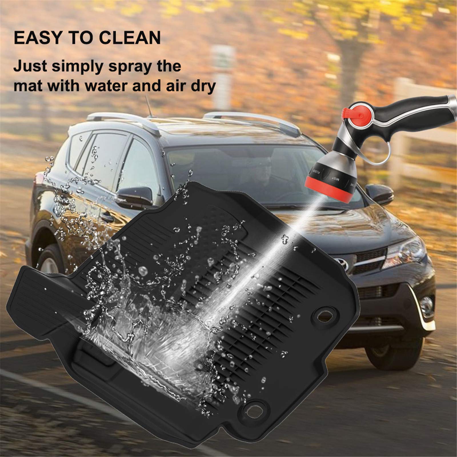 Kiwi Master Floor Mats Compatible For 2013-2018 Toyota Rav4 Accessories All Weather 1St & 2Nd Black Front Rear Row Liners (Non-H