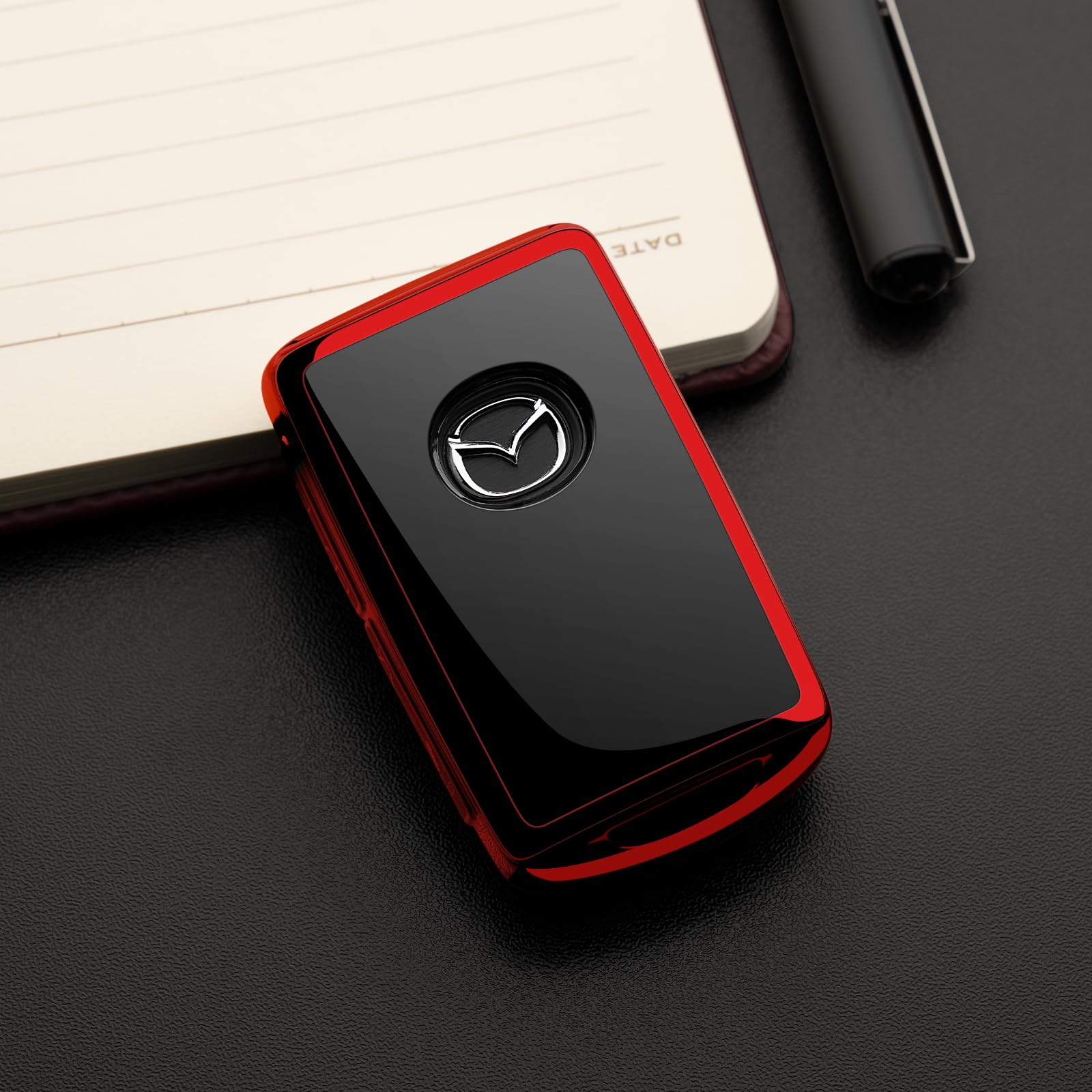 Tengare Mazda Key Fob Cover Car Key Protector Case Mazda Keychain Holder Accessories Red