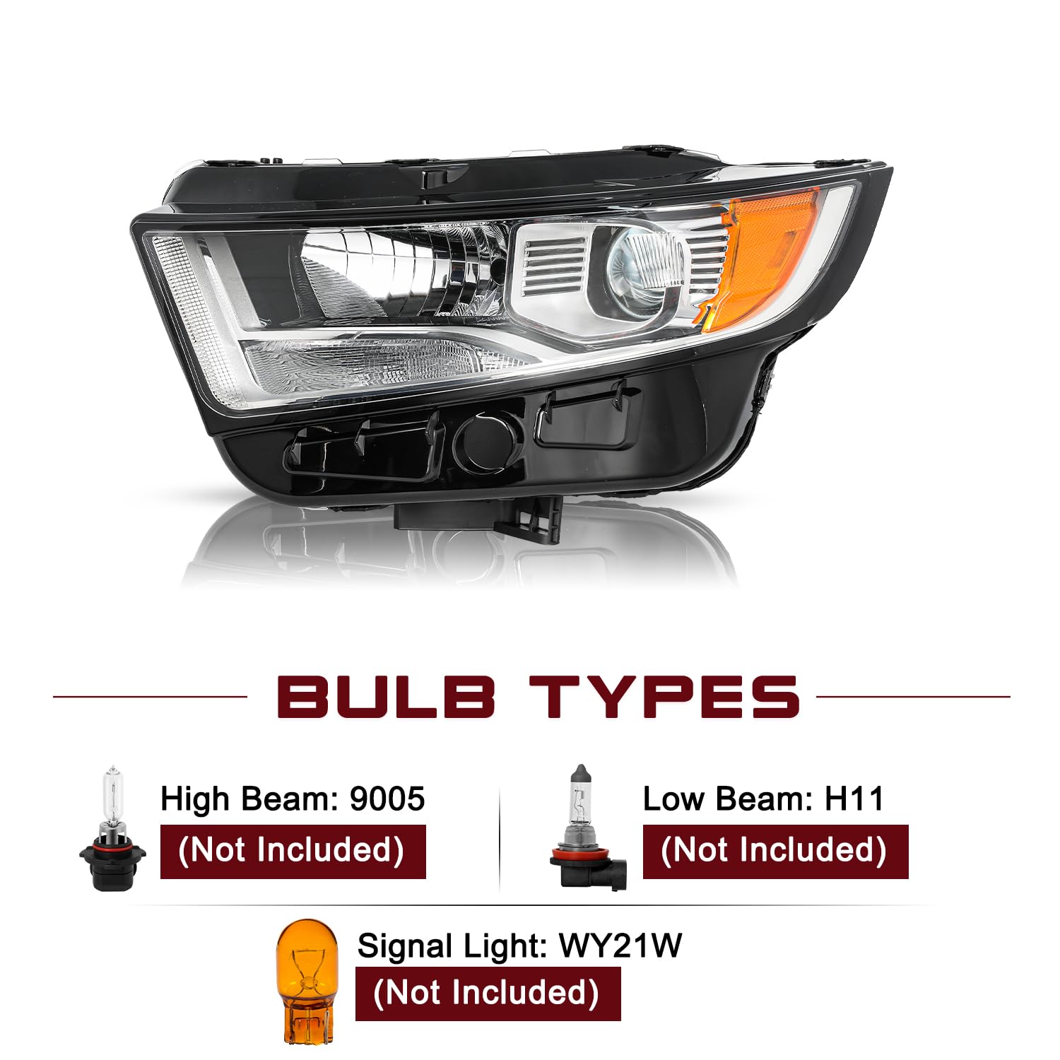 Jsboyat Headlights Fit For 2015 To 2018 Ford Edge Se/Sel/Sel Plus/Sport/Titanium Oem Projector Halogen Headlamp Assembly Left Driver&Right Passenger Side