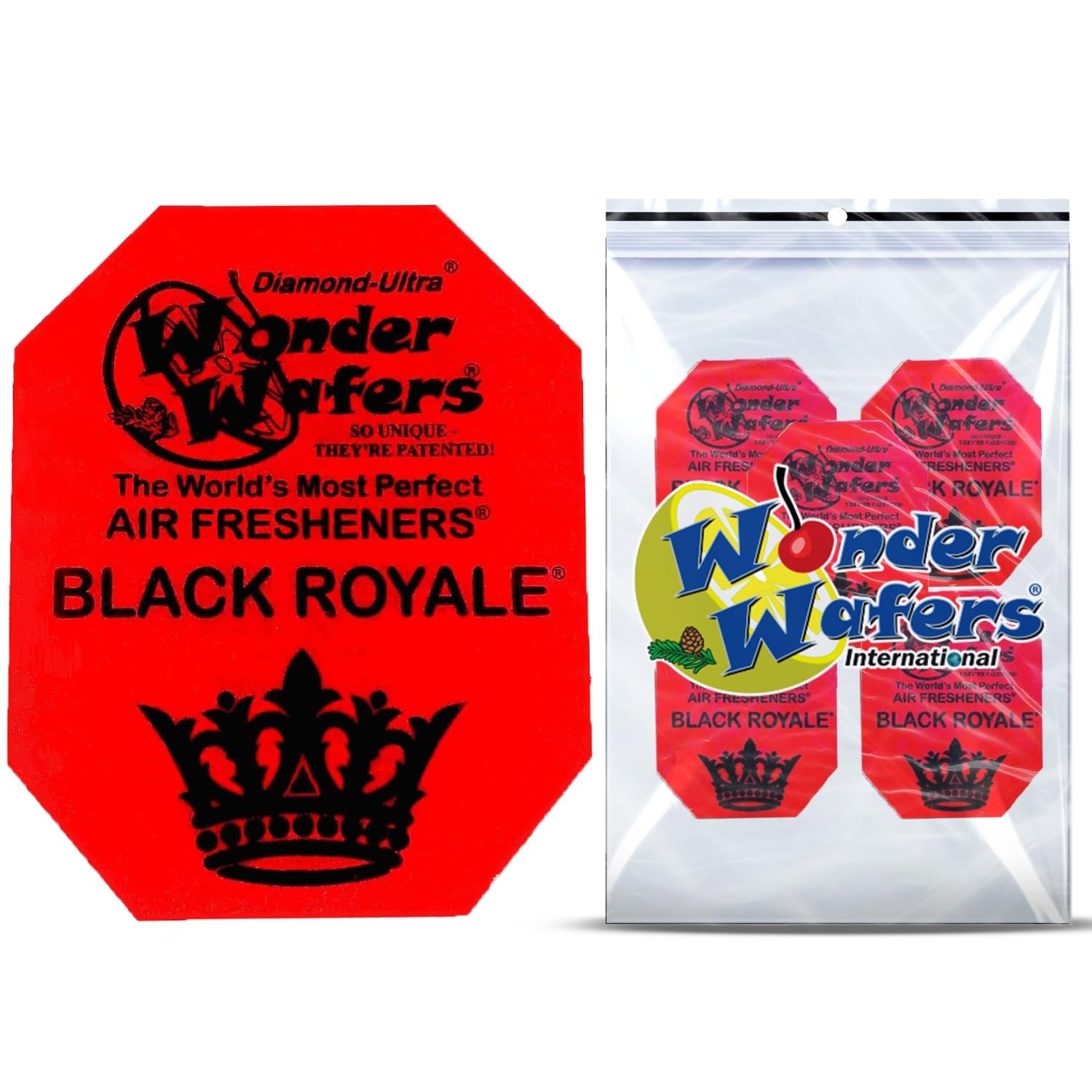 Wonder Wafers 16 Count Individually Wrapped Air Fresheners Black Royale
