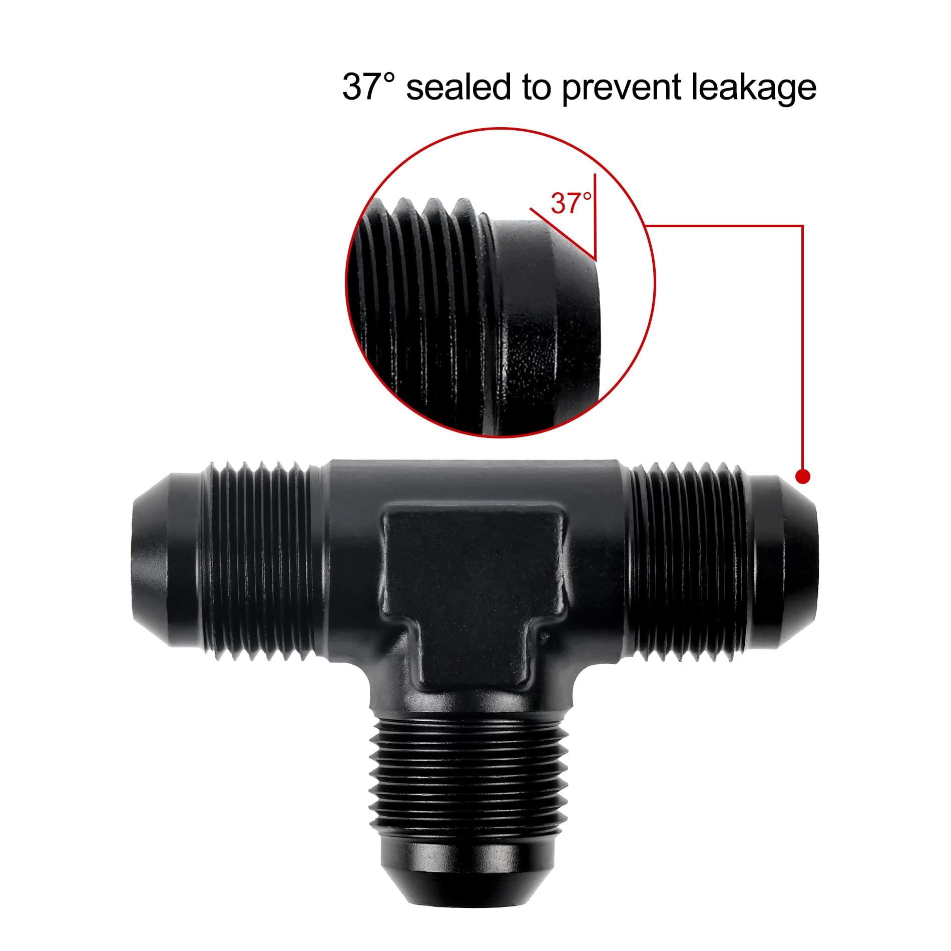 Evil Energy 8An Male Flare Tee Fitting Adapter T Union Aluminum Black