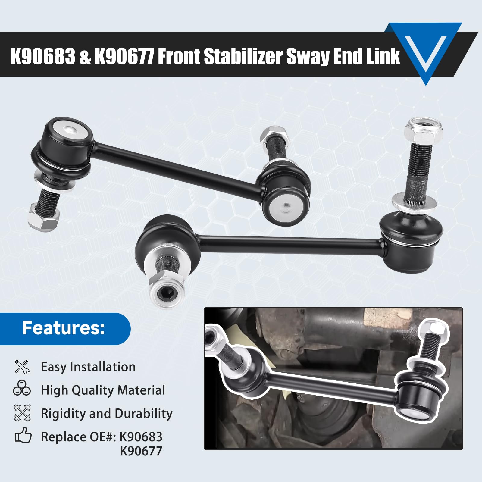 K90683 K90677 Sway Bar Links - Front Stabilizer Bar End Links Compatible With 2003-2021 Toyota 4Runner 2007-2014 Toyota Fj Cruis