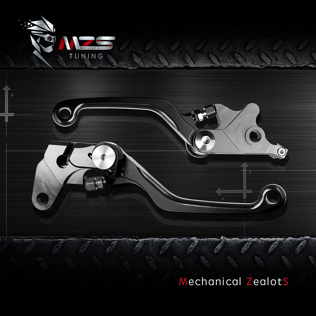Mzs Black Dirt Bike Brake Clutch Levers Pivot Adjustable Cnc Compatible With Klx140R Klx140Rf Klx140Rl 2021-2025 / Klx140 2008-2