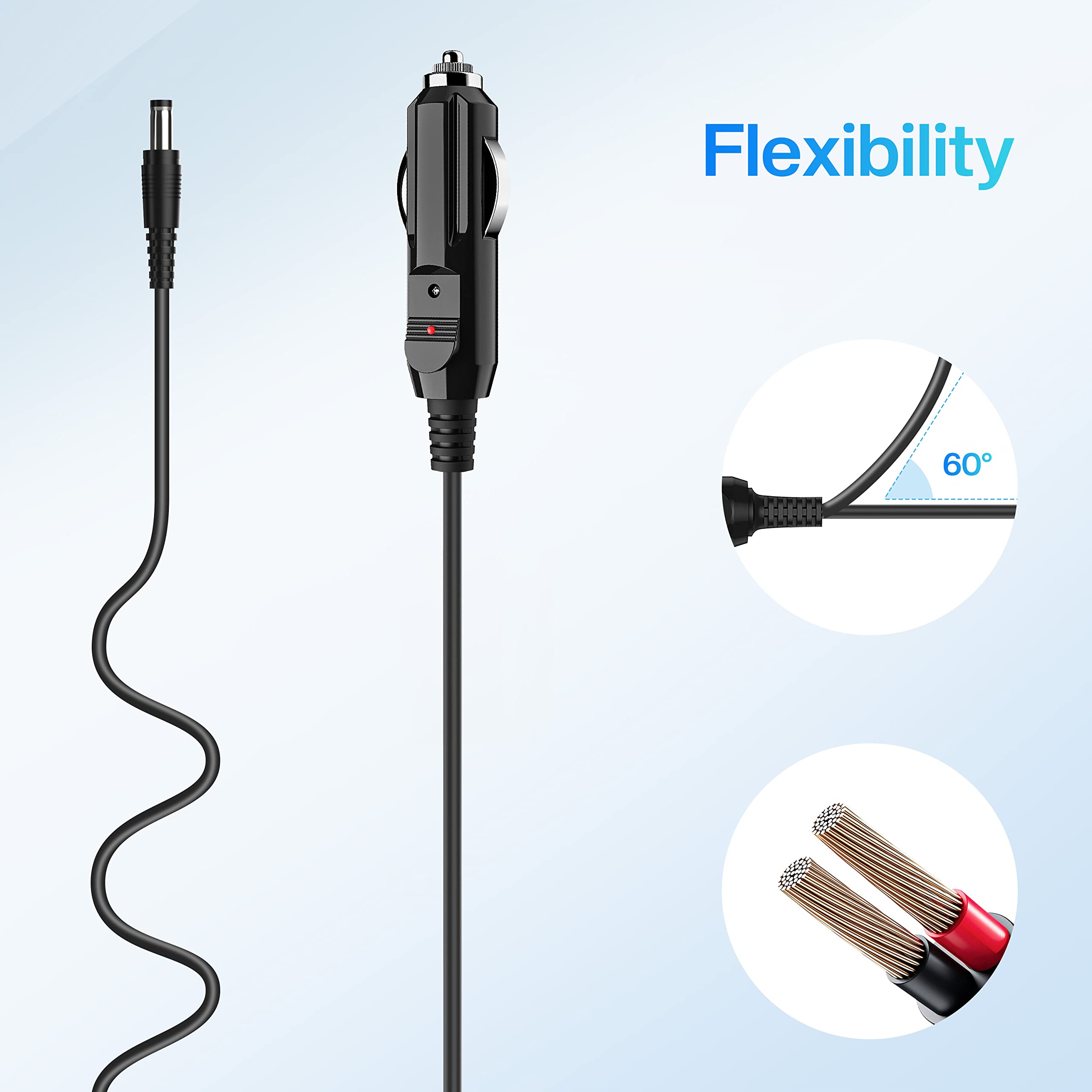 12V Car Adapter For All Comfier Neck Back Massage Cushion Cigarette Lighter Car Charger Adapter