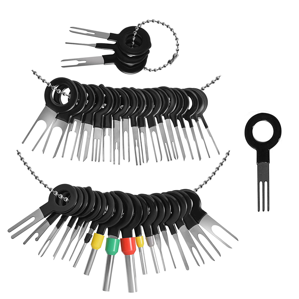 Menkey Terminal Removal Tool Kit For Car, 39 Pieces Wire Connector Pin Release Key Extractor Tools Set For Most Connector Termin