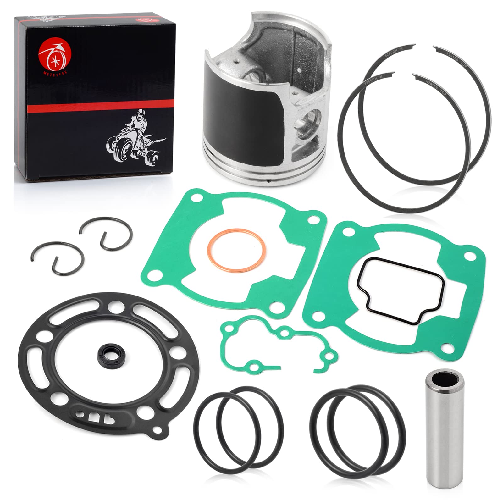 Top End Rebuild Kit Piston Bearing & Piston Ring Gasket For Kawasaki Kx100 1995-2013 Std Bore 52.5Mm