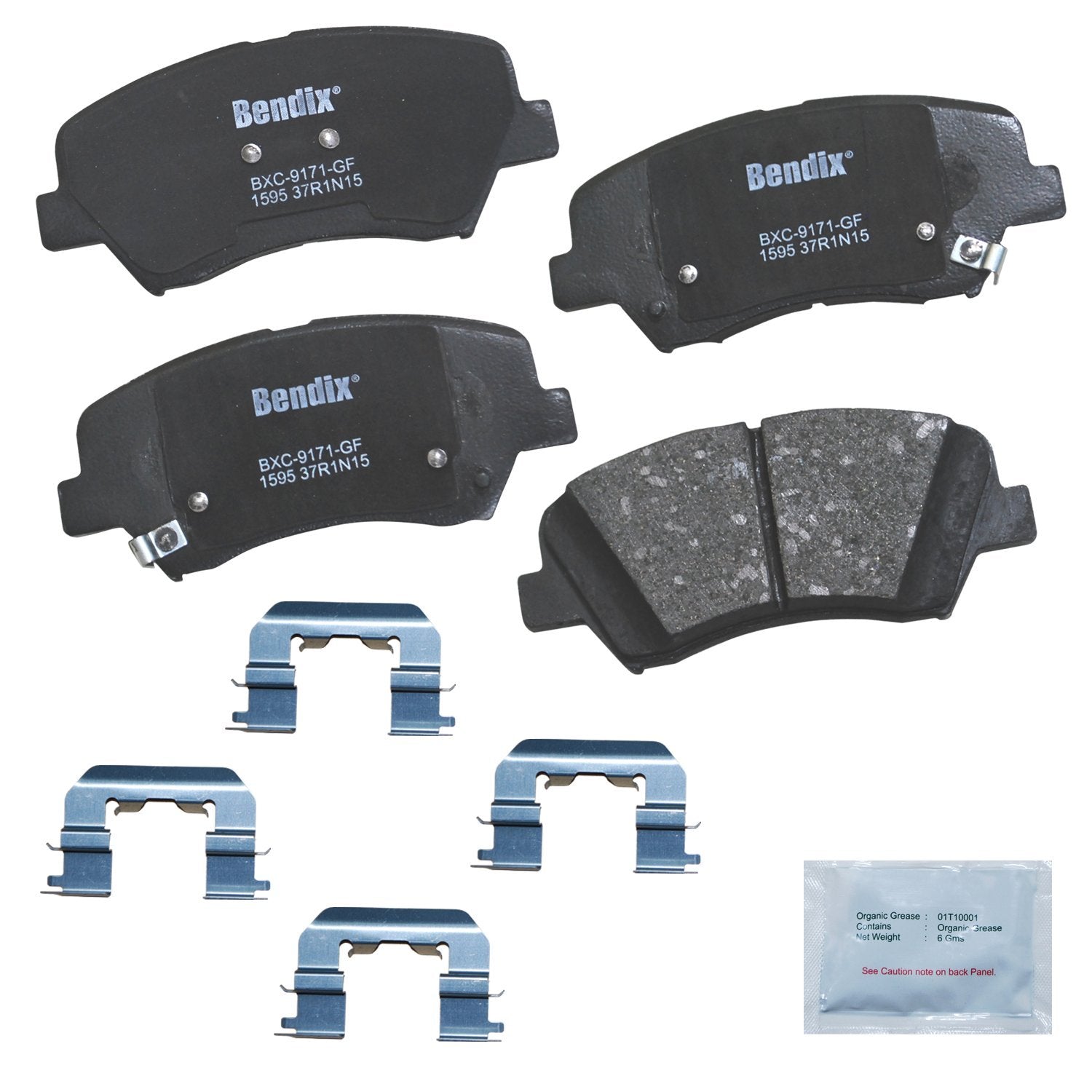 Bendix Priority1 Cfc1595 Ceramic Front Brake Pads For Select Models Hyundai Elantra, Elantra Coupe, Gt, Veloster, Kia Forte, For