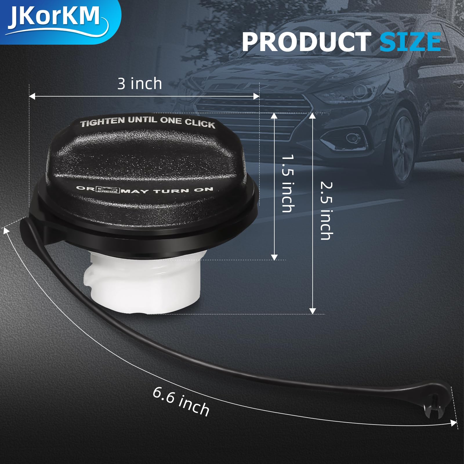Jkorkm 310103L600 Gas Cap Compatible With Hyundai Elantra, Sonata,Sonata Fe,Accent,Tucson,Genesis Coupe,Tucson, Veloster, Kia Amanti.#31010-3L600