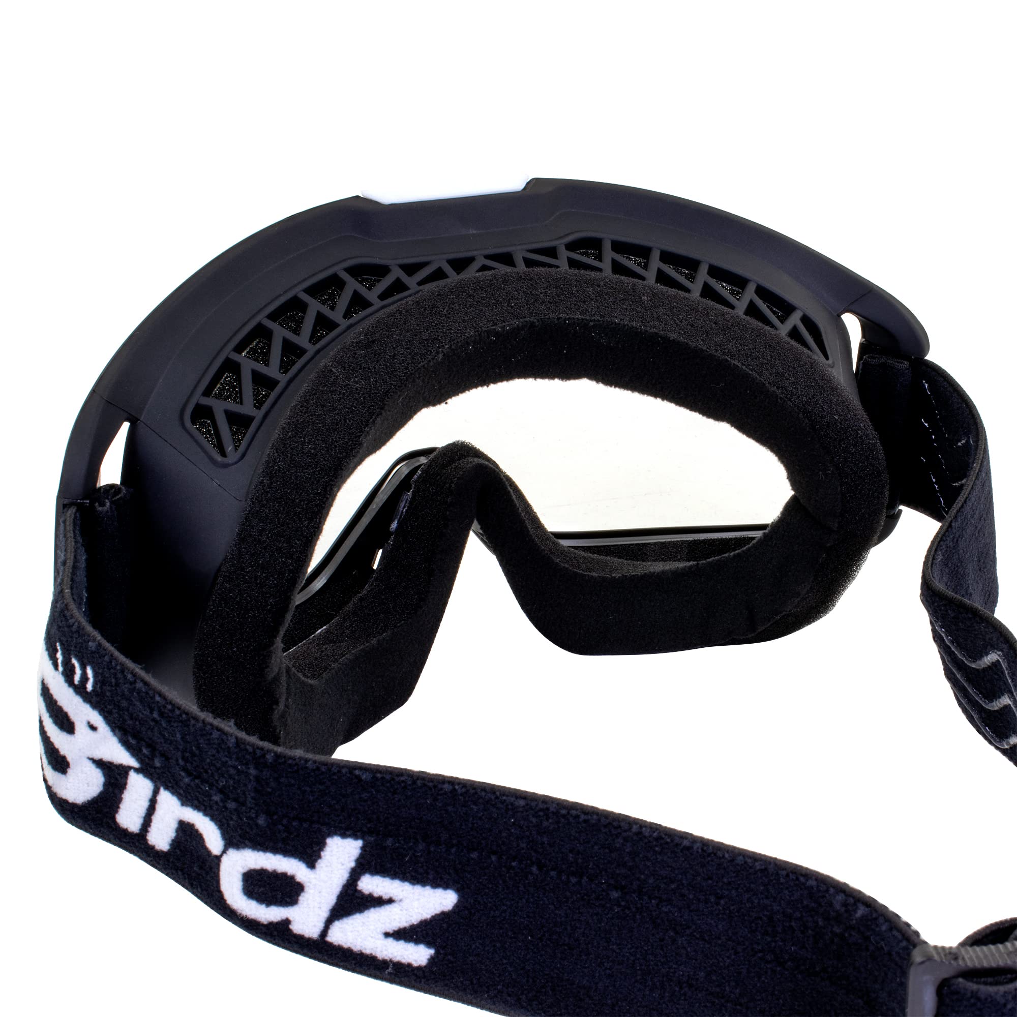 Birdz Pelican Black Fitover Padded Atv Motorcycle Otg Goggles With Clear Lens (Black-Clear)