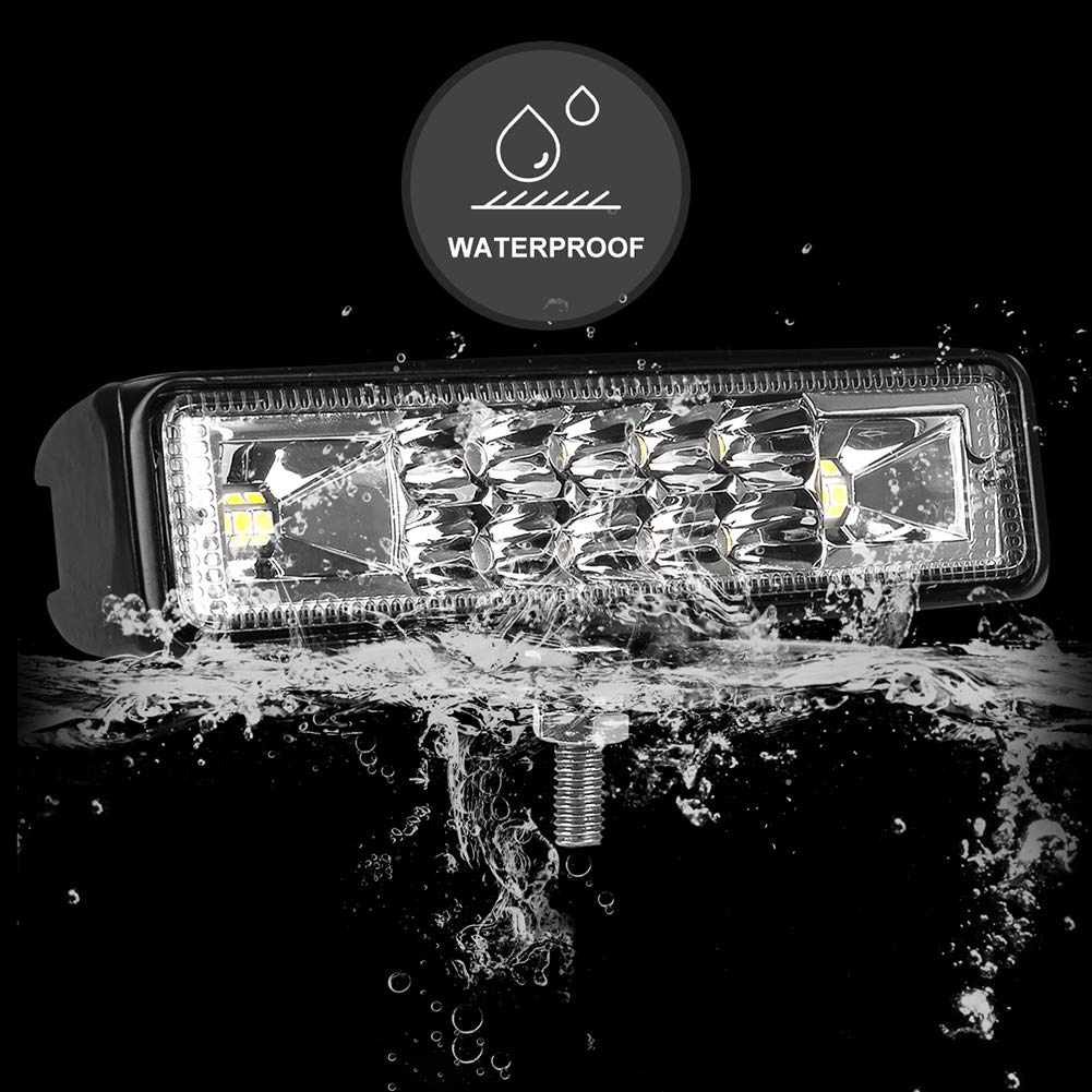 Nicerpro 6 Inch Led Pods Light Bar Slim 60W 10000Lm 12V/24V Driving Fog Light Waterproof Combo Flood Spot Lights For Trucks Off