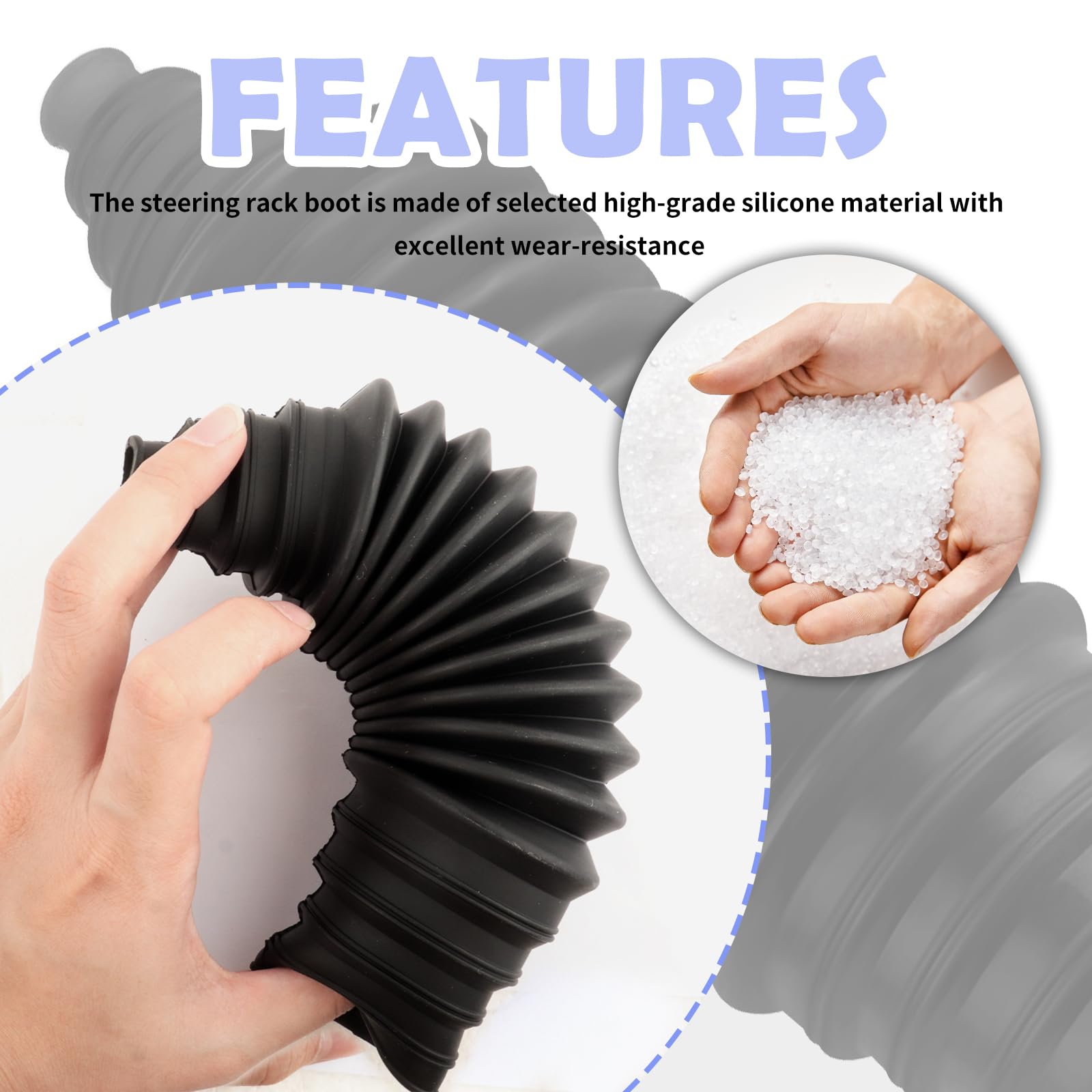 Tie Rod Boot Kit With Pinion Bellow Cable Ties And Clamps,Waterproof & Dustproof Rack And Pinion Boot For Steering System Protec