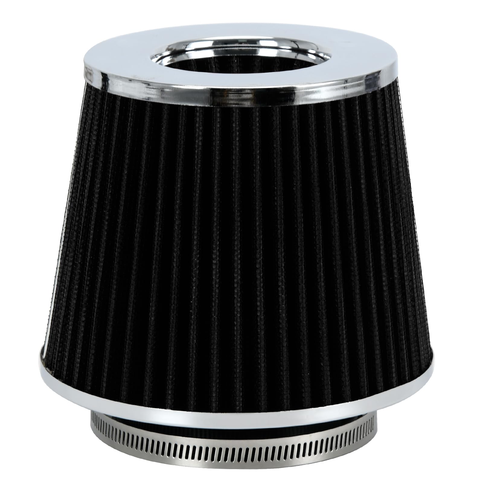 Ptnhz Universal Black 3.5'' 89Mm High Flow Cold Air Intake Cone Air Filter Power Intake Air Inlet System Air Cleaner