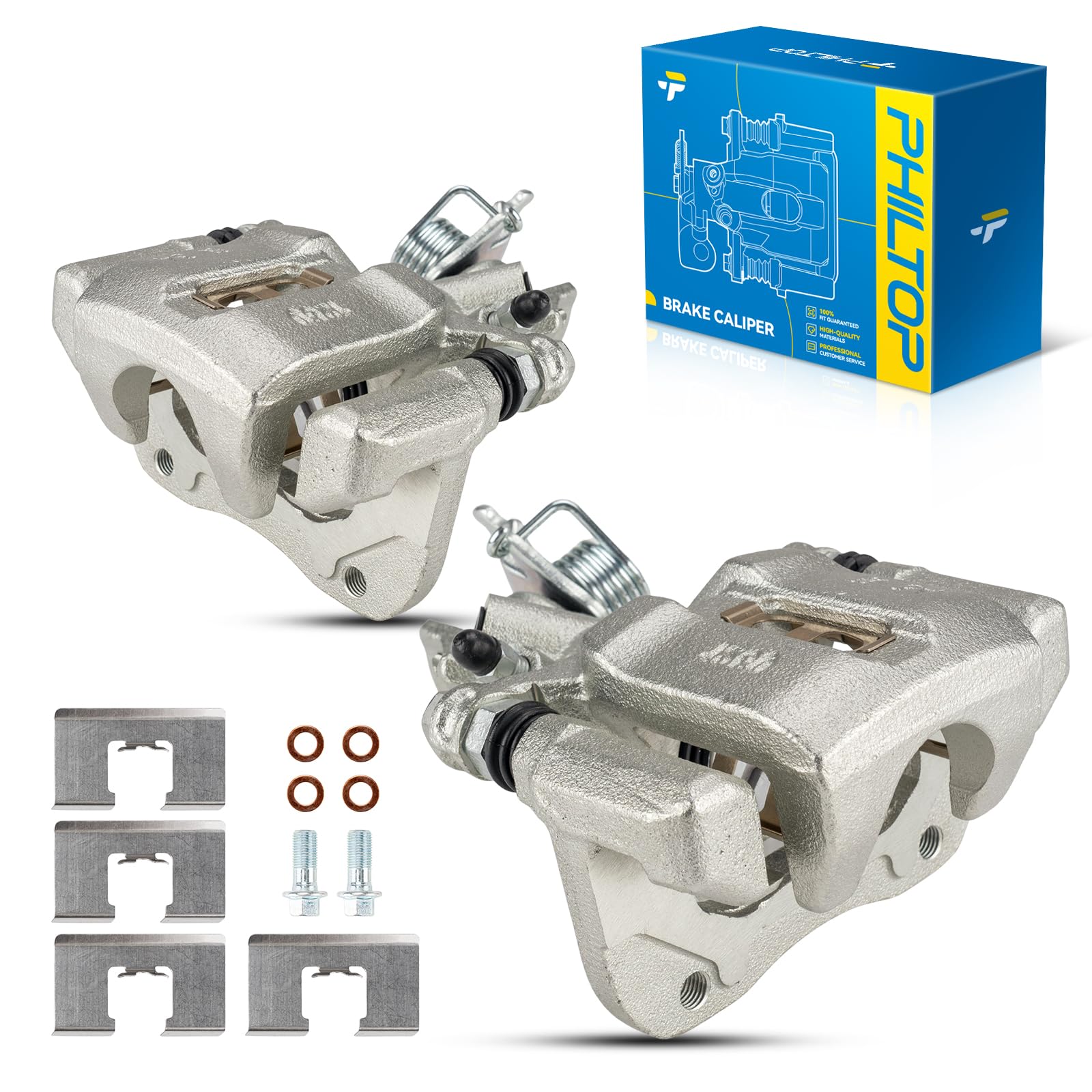 Philtop 19B2069 19B2068 Rear Disc Brake Caliper Assembly Fit For Accord 1998-2007, Tsx 2004-2008, Pair Set Of 2 Rear Driver And