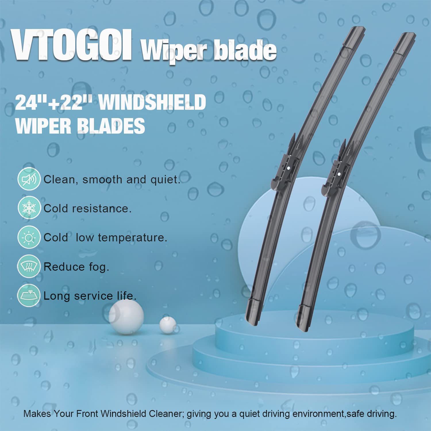 Vtogoi Wiper Blades With Rear Wiper Blades Set For Volvo Xc90 2007-2010,Automotive Replacement Windshield Wiper Blades, That Mee