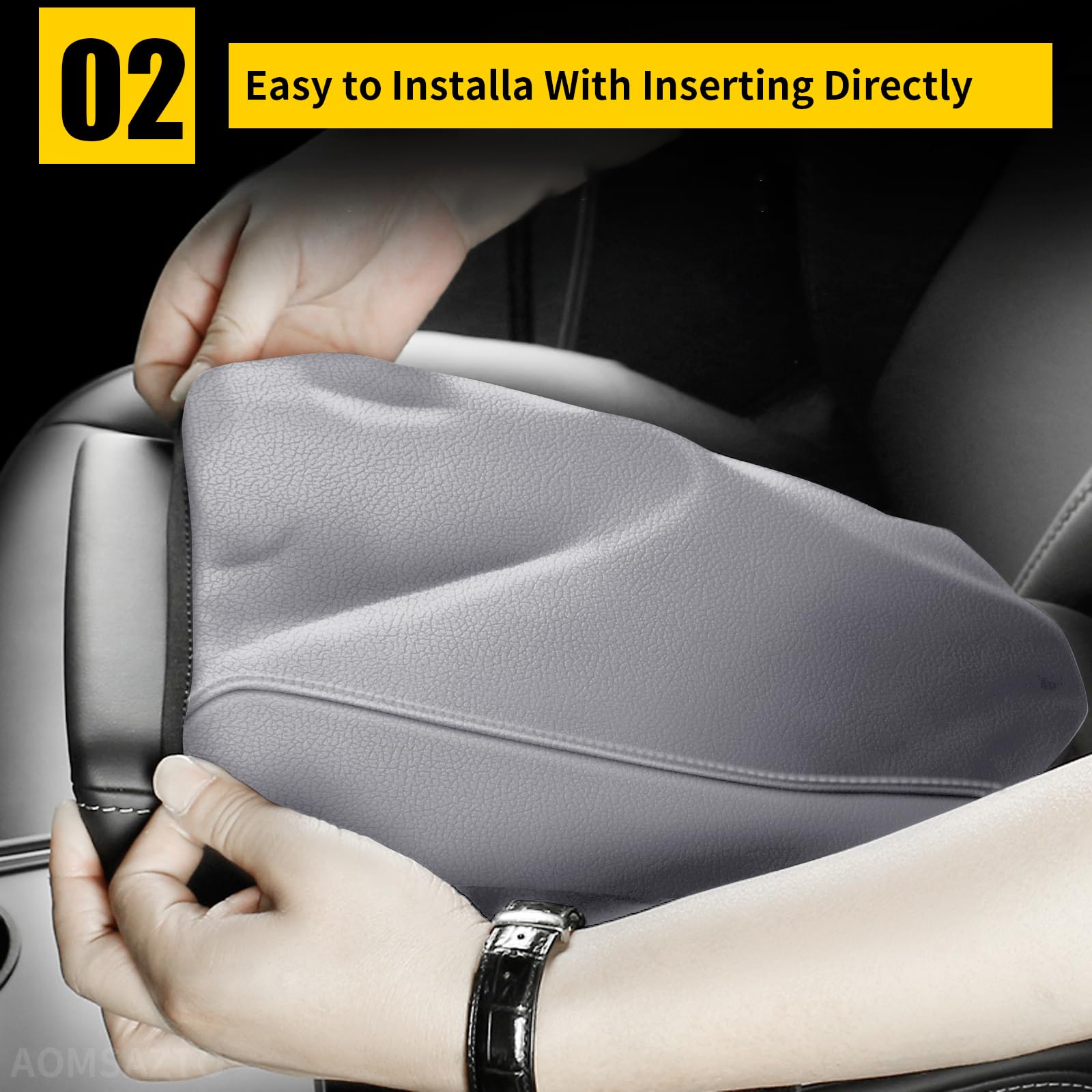 Aomsazto Gray Armrest Covers For Toyota Corolla 2014-2019